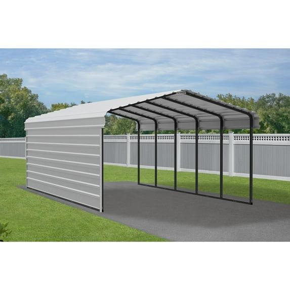 Arrow Arrow Steel Carport with 1 Side Wall Kit, 12X24X07