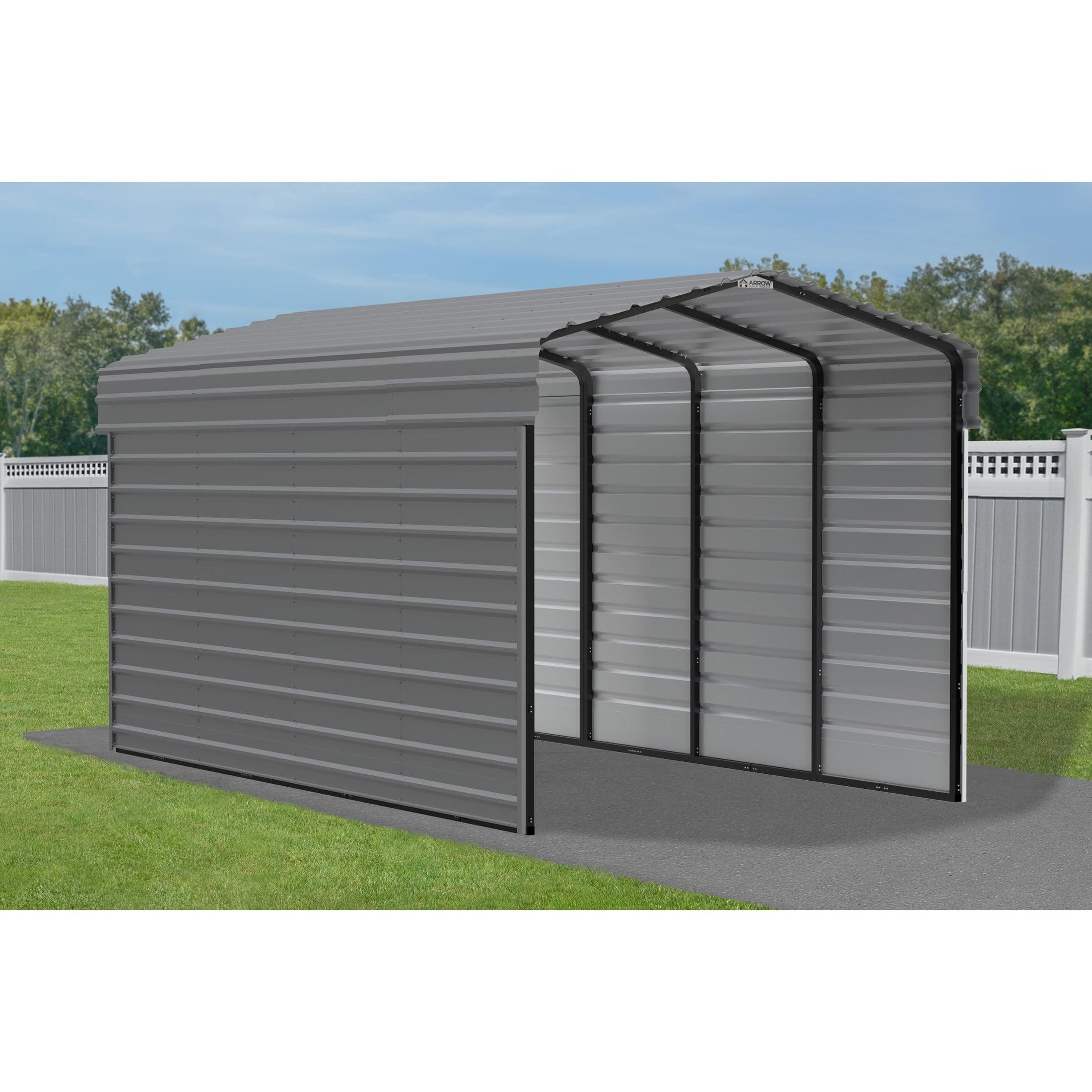 Arrow Arrow Steel Carport with 2 Side Wall Kits, 10x20x09