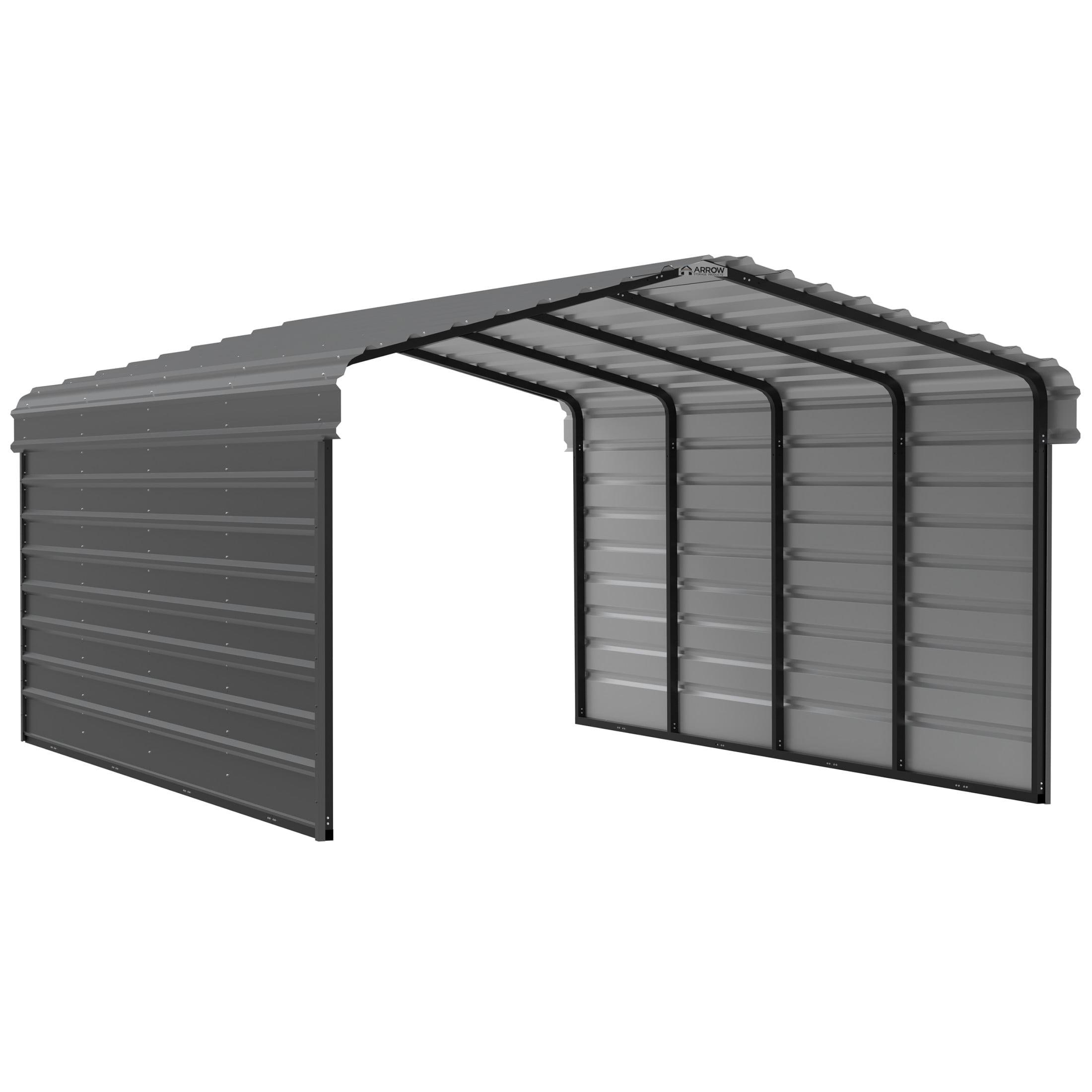 Arrow Arrow Steel Carport with 2 Side Wall Kits, 12x20x07