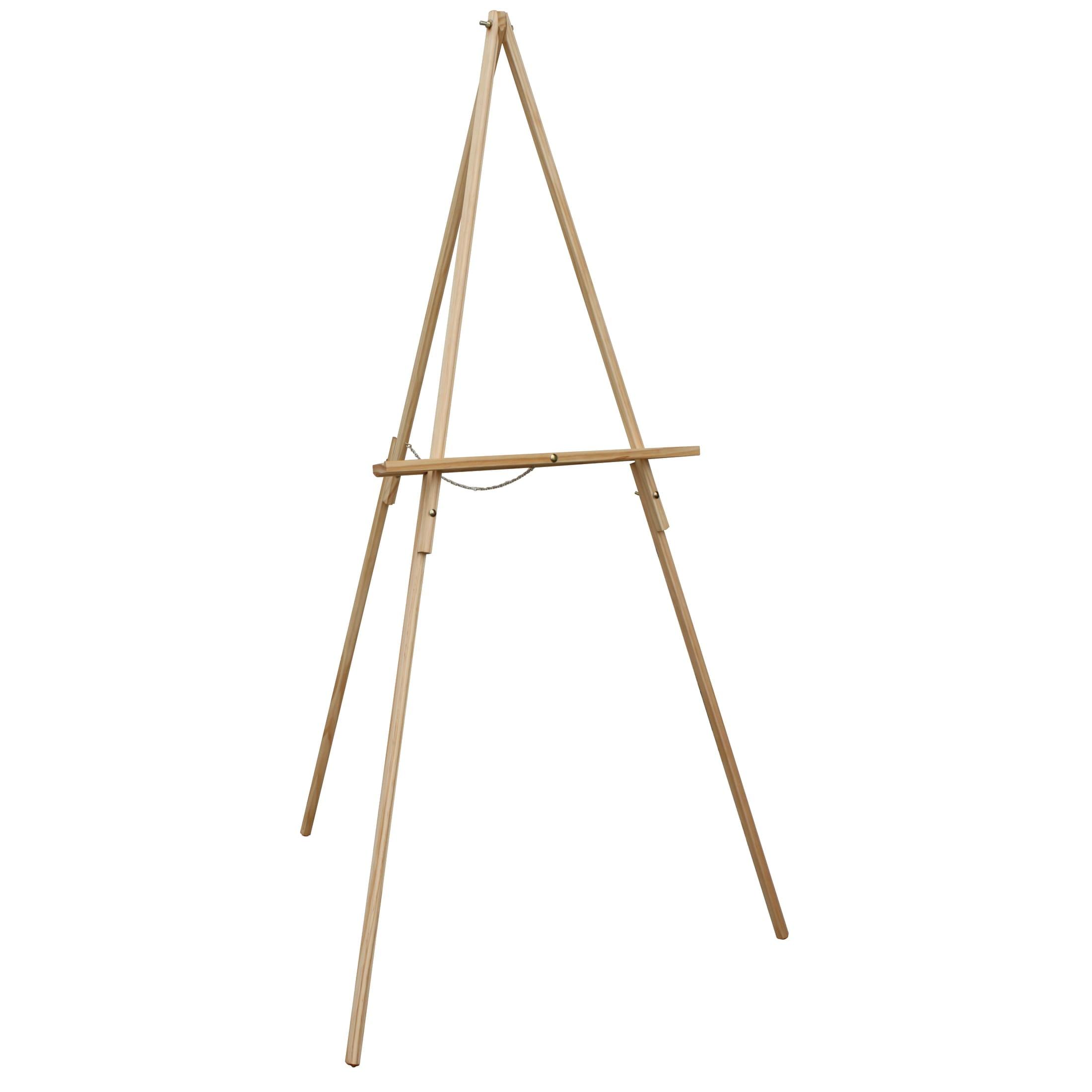 Art Alternatives Display Easel 33.86"x36.61"x59.84" Natural: Wooden Easel for Painting & Signage, Artist Easels