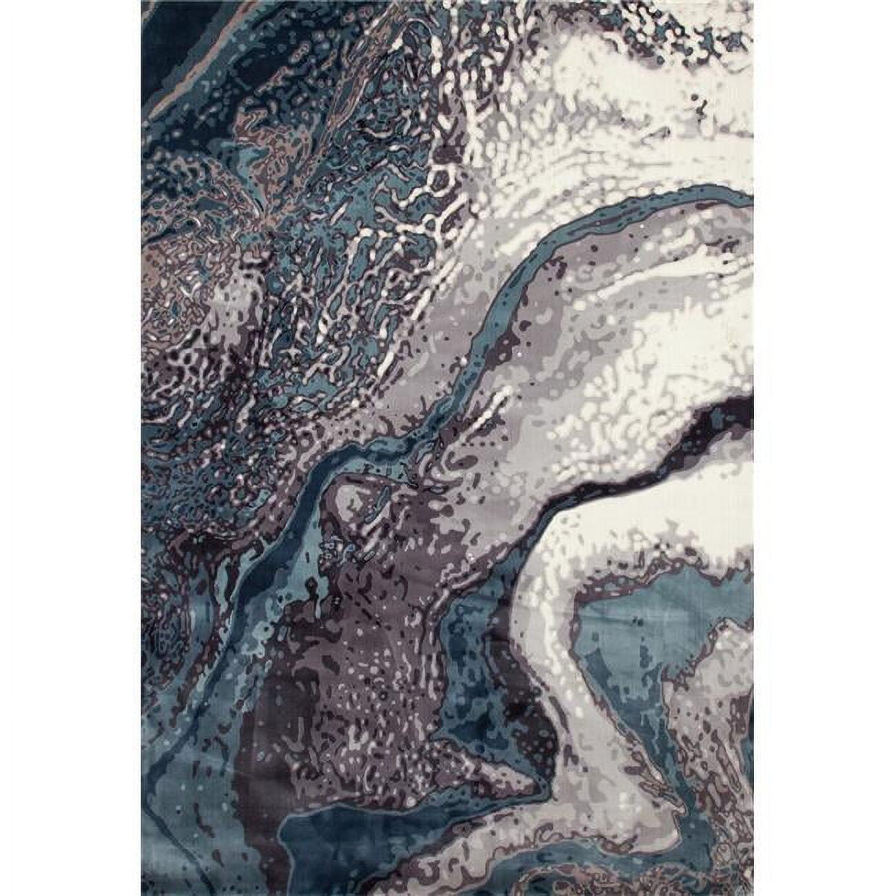4 x 6 ft. Titanium Collection Geode Woven Area Rug, Aqua