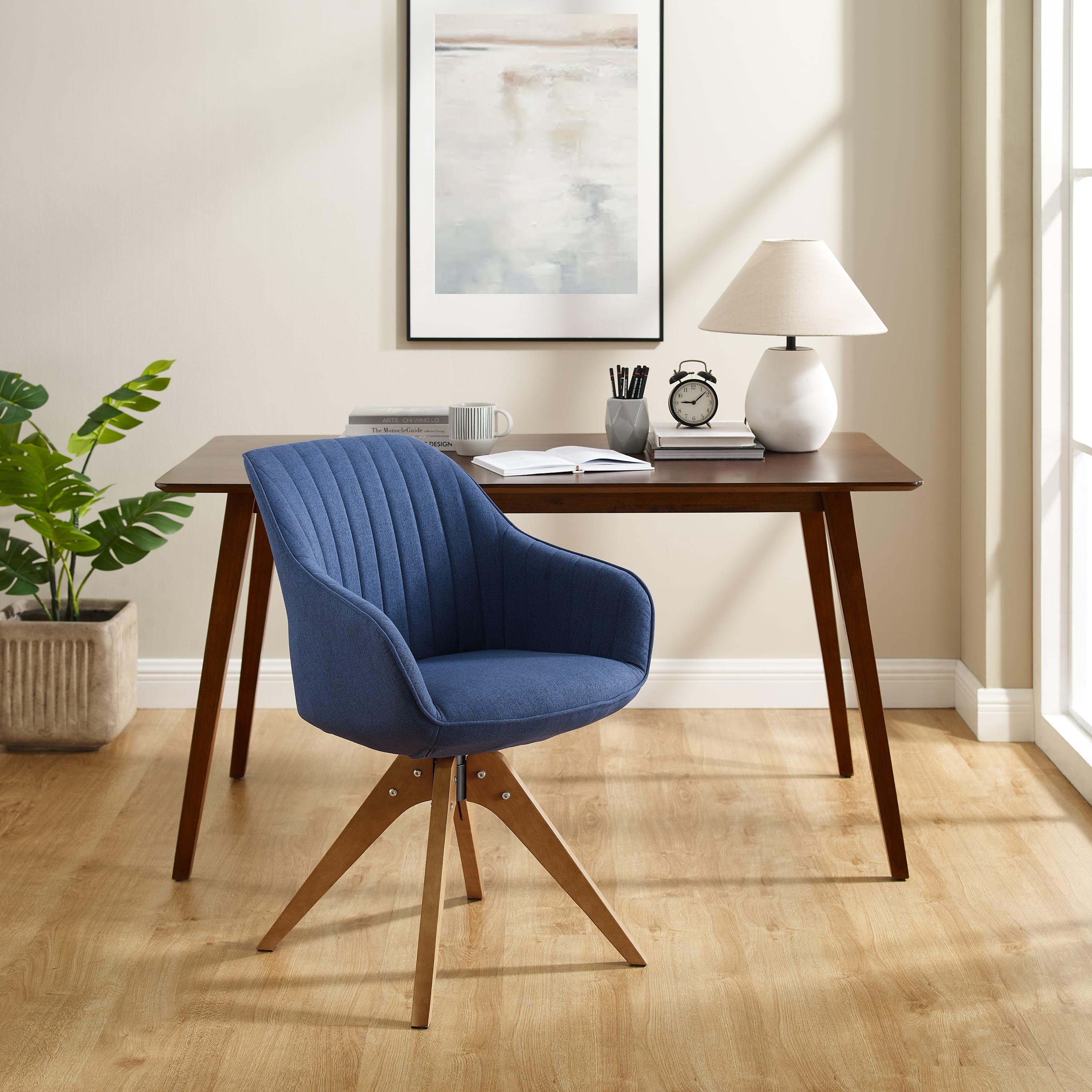 Art Leon Modern Accent Chair for Living Room, Velvet Swivel Desk Chair with Wood Legs, Royal Blue