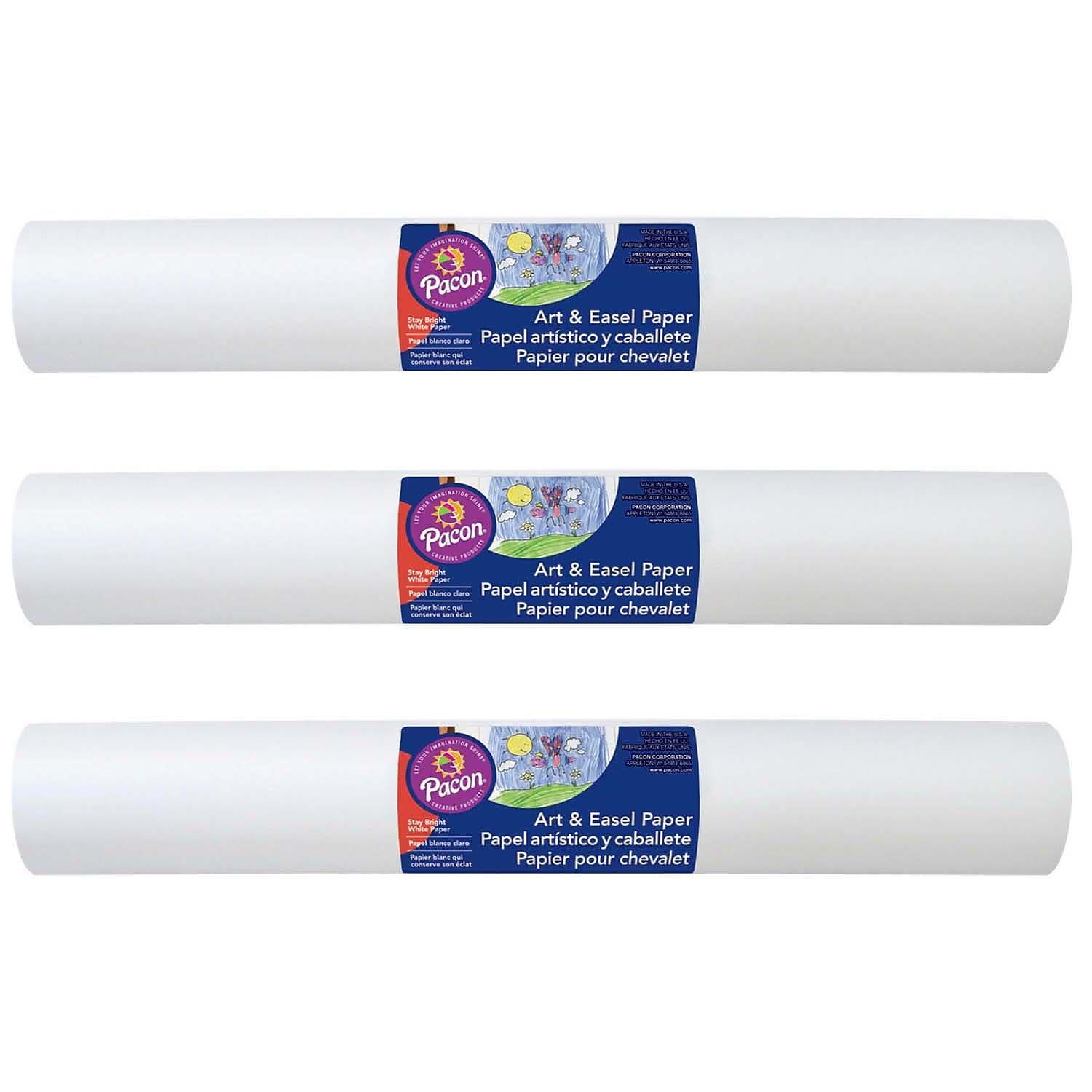 Art Street Art & Easel Roll 18" x 50' White 3 Rolls (PAC4772-3)