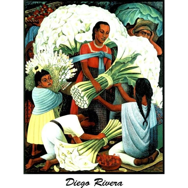 Vault W Artwork " The Flower Vendor " by Diego Rivera
