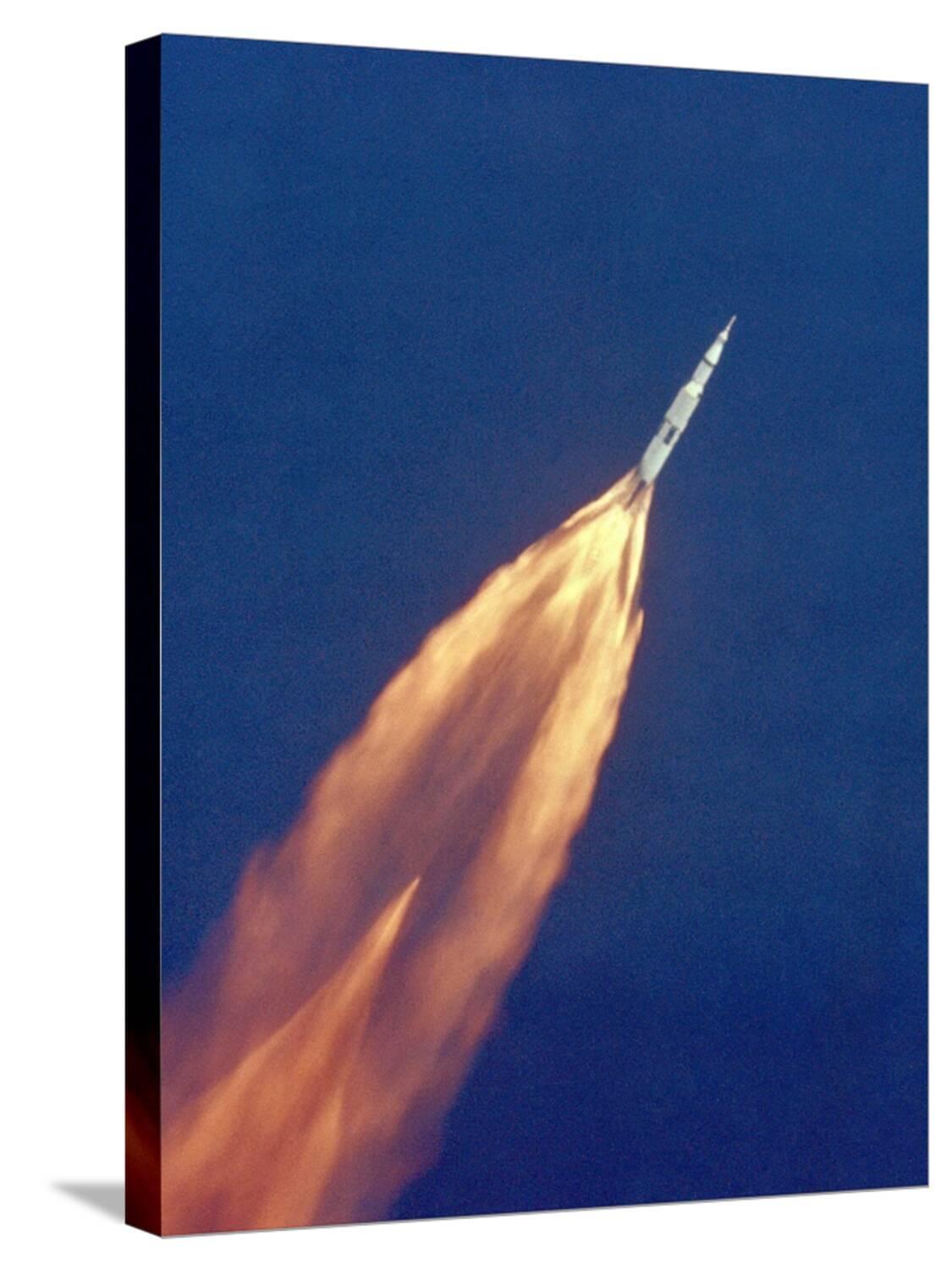 Saturn V Apollo 11 Launch Vertical Canvas Print, 18" x 24"