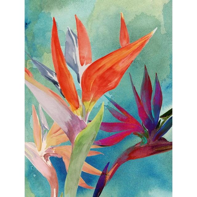 Trademark Fine Art -Jennifer Paxton Parker  'Vivid Birds Of Paradise I' Canvas Art - 24''x18''