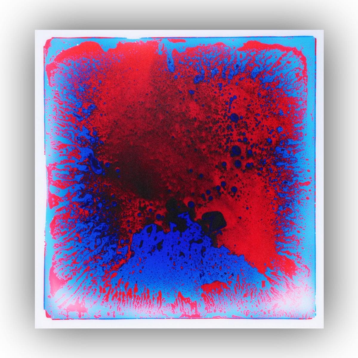 Vibrant Red and Blue Liquid Encased PVC Play Mat