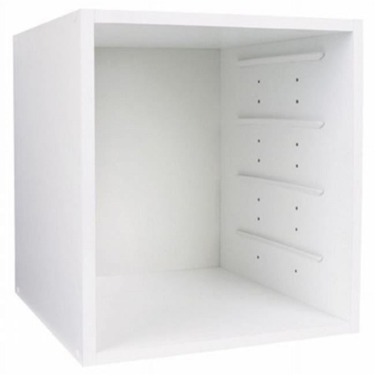 Stackable White Craft Organizer Cube with Sliding Satchel Shelves