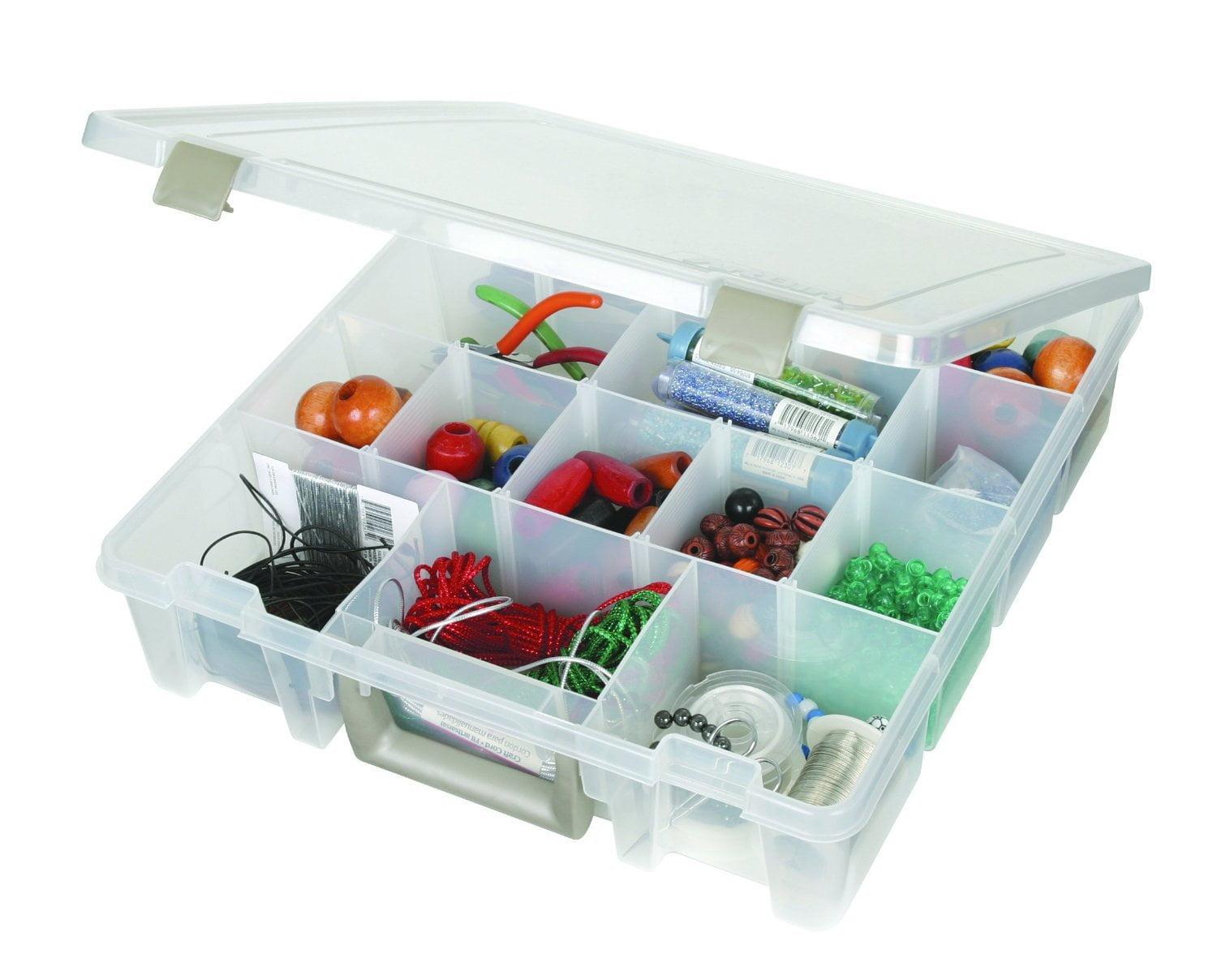 Clear Plastic Stackable Kids' Art & Craft Organizer with Removable Dividers