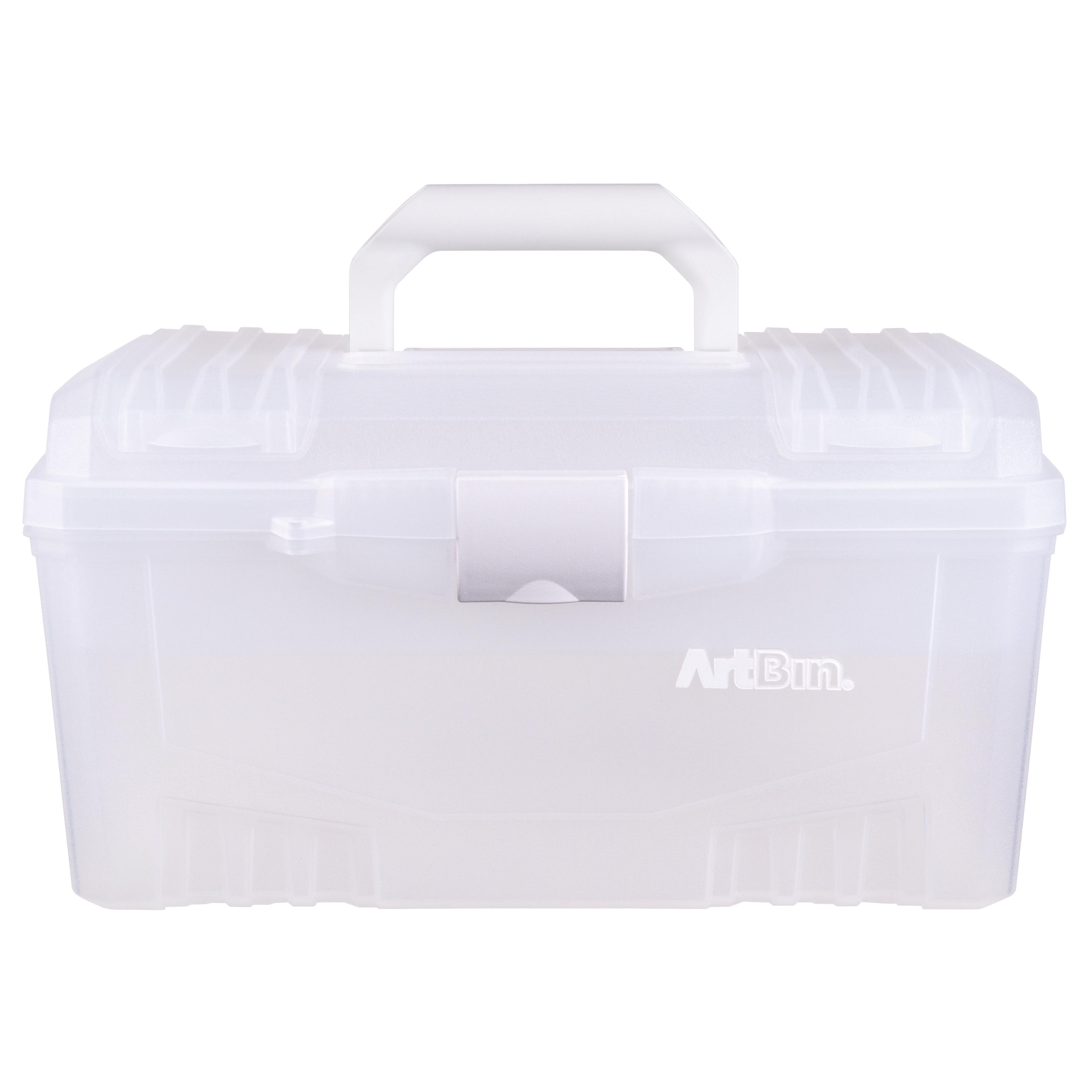 Clear Plastic Twin Top Craft Storage Box with Lift-Out Tray