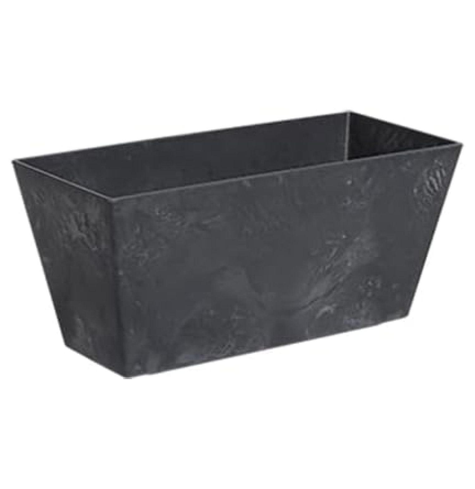 Novelty Artstone Ella Flower Box, Black, 14.5in