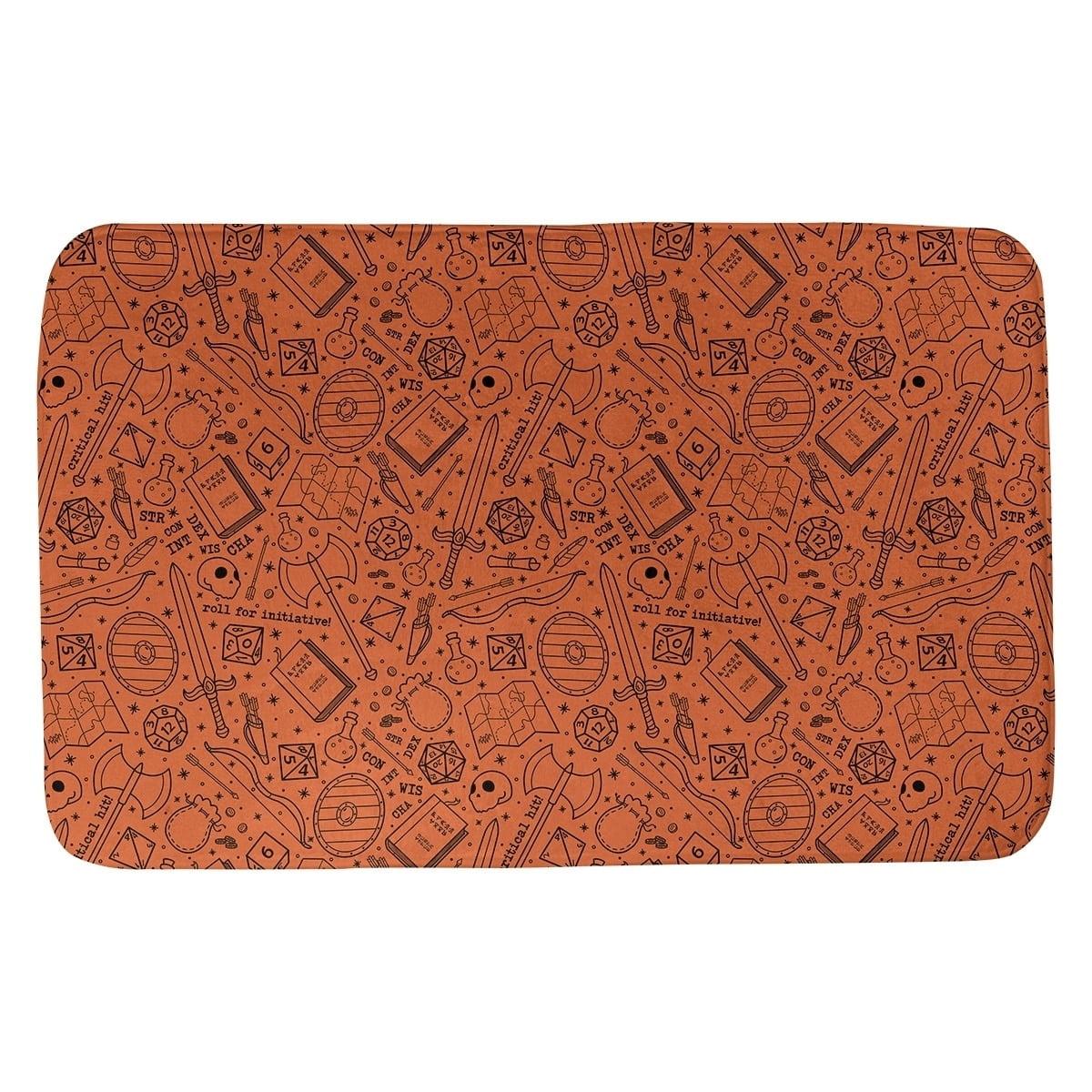 Orange & Black RPG Pattern Microfiber Bath Mat 17 x 24