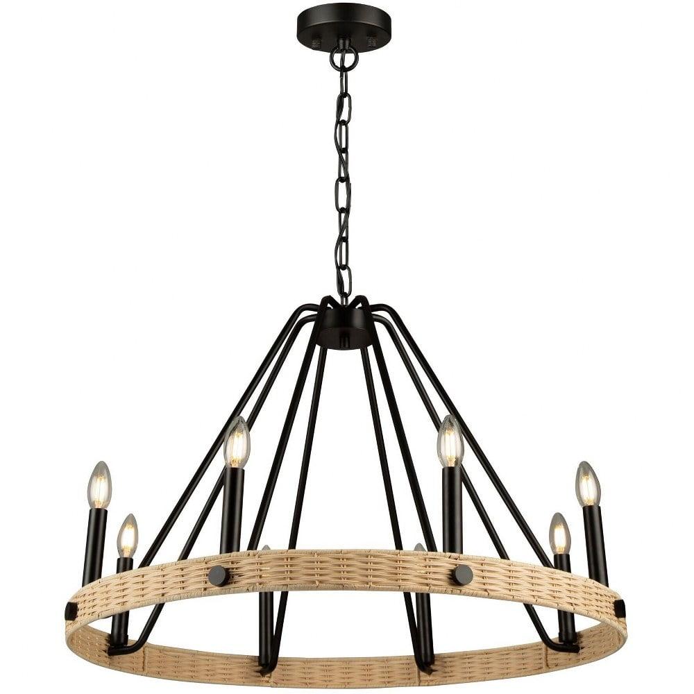 Braneisha 8 - Light Dimmable Wagon Wheel Chandelier