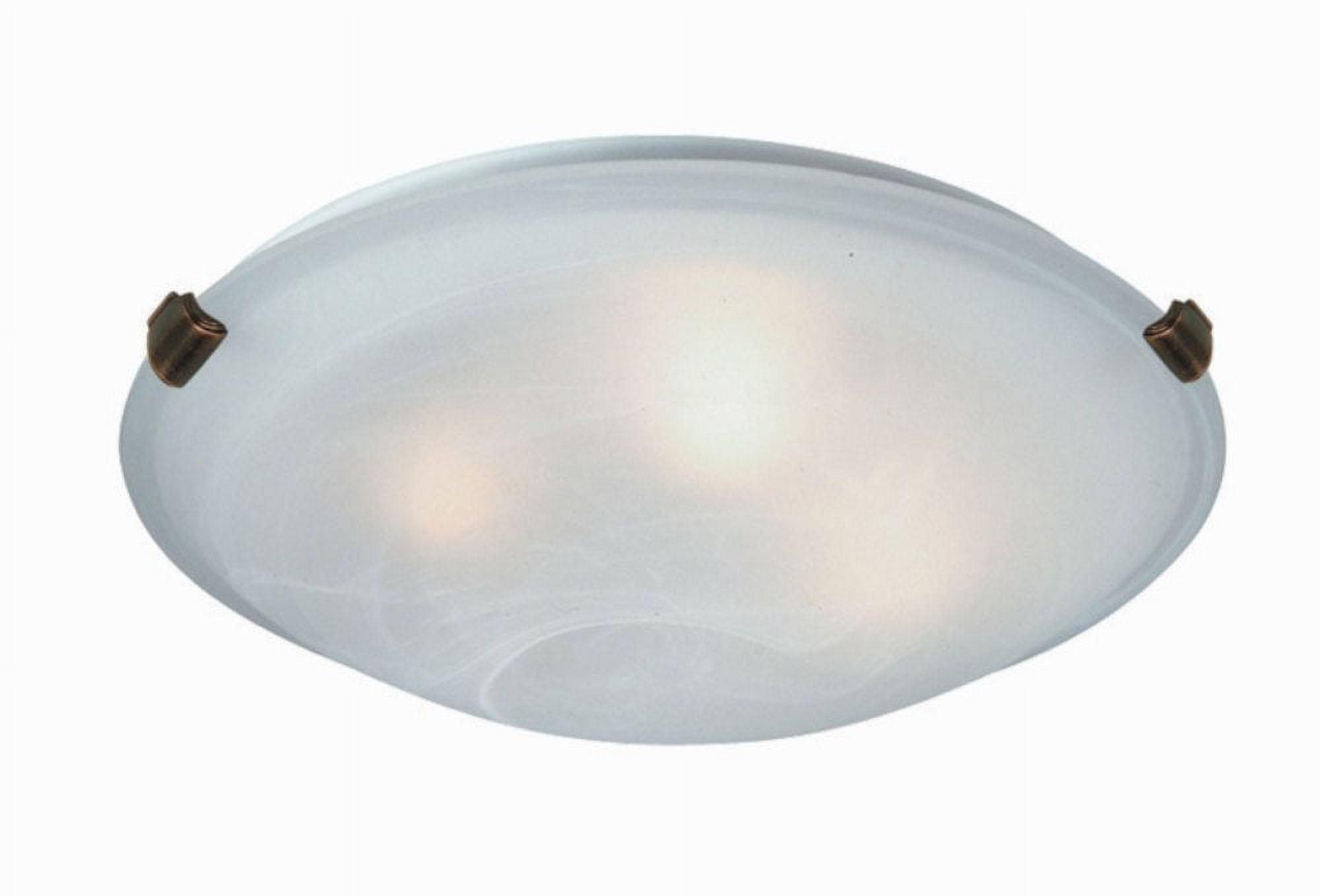 Awa Antique Brass 12" Brunito Glass Flush Mount Light