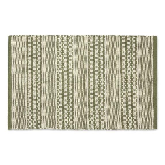 2 x 3 ft. Hand-Loomed Rug, Artichoke Green Dobby Stripe