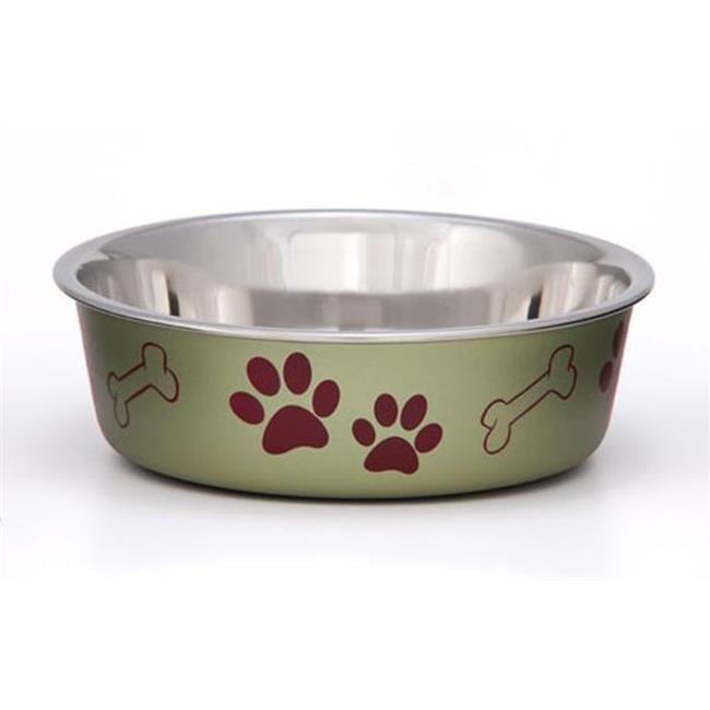 Medium Artichoke Green Stainless Steel Pet Bowl