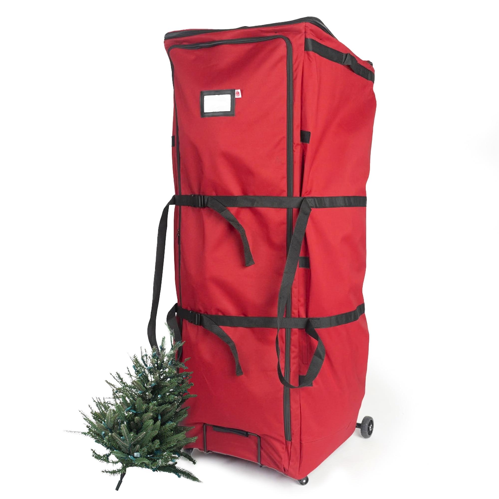 Red Expandable Christmas Tree Storage Bag with Wheels