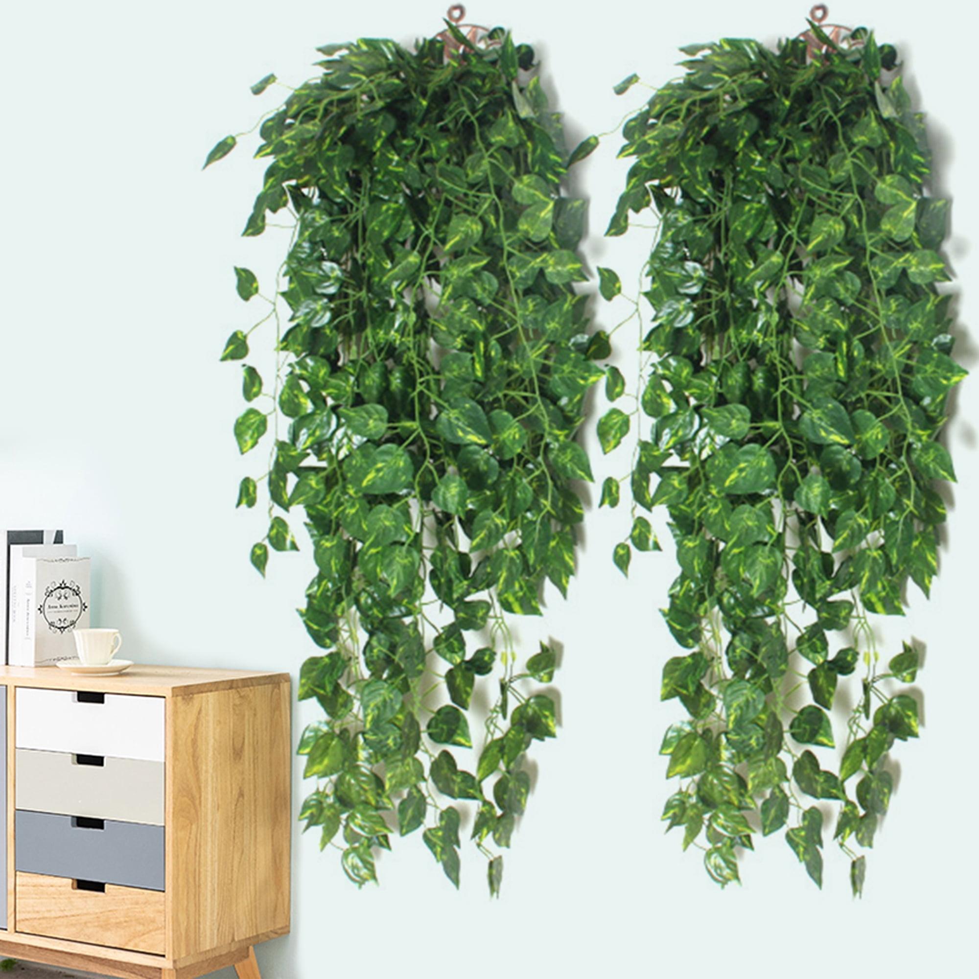 Ophelia & Co. Fake Hanging Plants Vines(2Pcs) Artificial Ivy Greenery Garlands For Home Bedroom Living Aesthetic Indoor,Outdoor Farmhouse Decorations(No Basket)