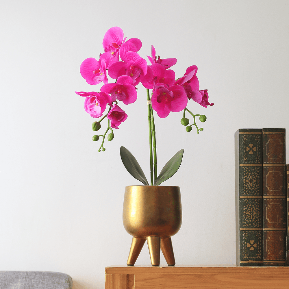 Forever Leaf Artificial Purple Orchid Plant for Decoration in Vase, Indoor Artificial Plant for Home Decor