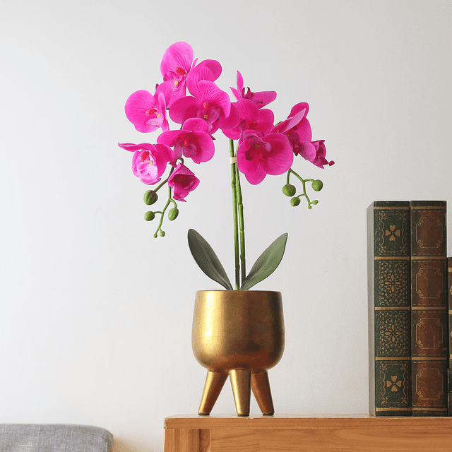 Forever Leaf Artificial Purple Orchid Plant for Decoration in Vase, Indoor Artificial Plant for Home Decor