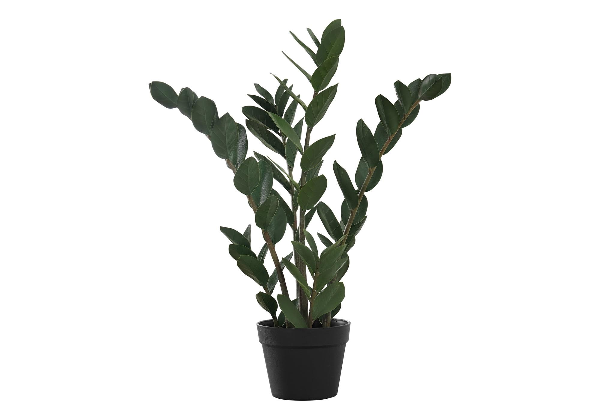 Monarch Specialties Artificial Plant 29 inch Tall Zz Tree Indoor Faux Fake Floor Greenery Potted Real Touch Decorative Green Leaves Black Pot