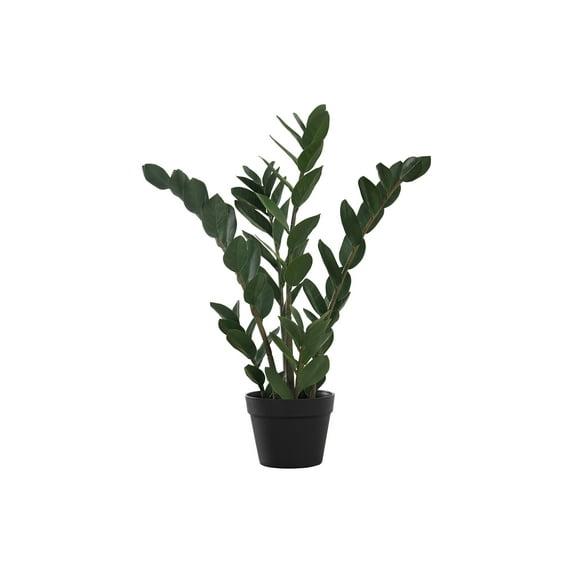 Monarch Specialties Artificial Plant 29 inch Tall Zz Tree Indoor Faux Fake Floor Greenery Potted Real Touch Decorative Green Leaves Black Pot