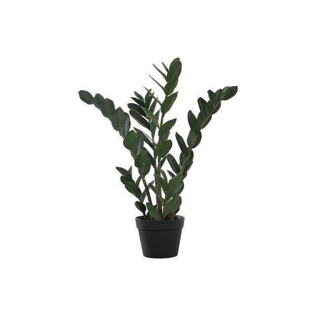 Monarch Specialties Artificial Plant 29 inch Tall Zz Tree Indoor Faux Fake Floor Greenery Potted Real Touch Decorative Green Leaves Black Pot