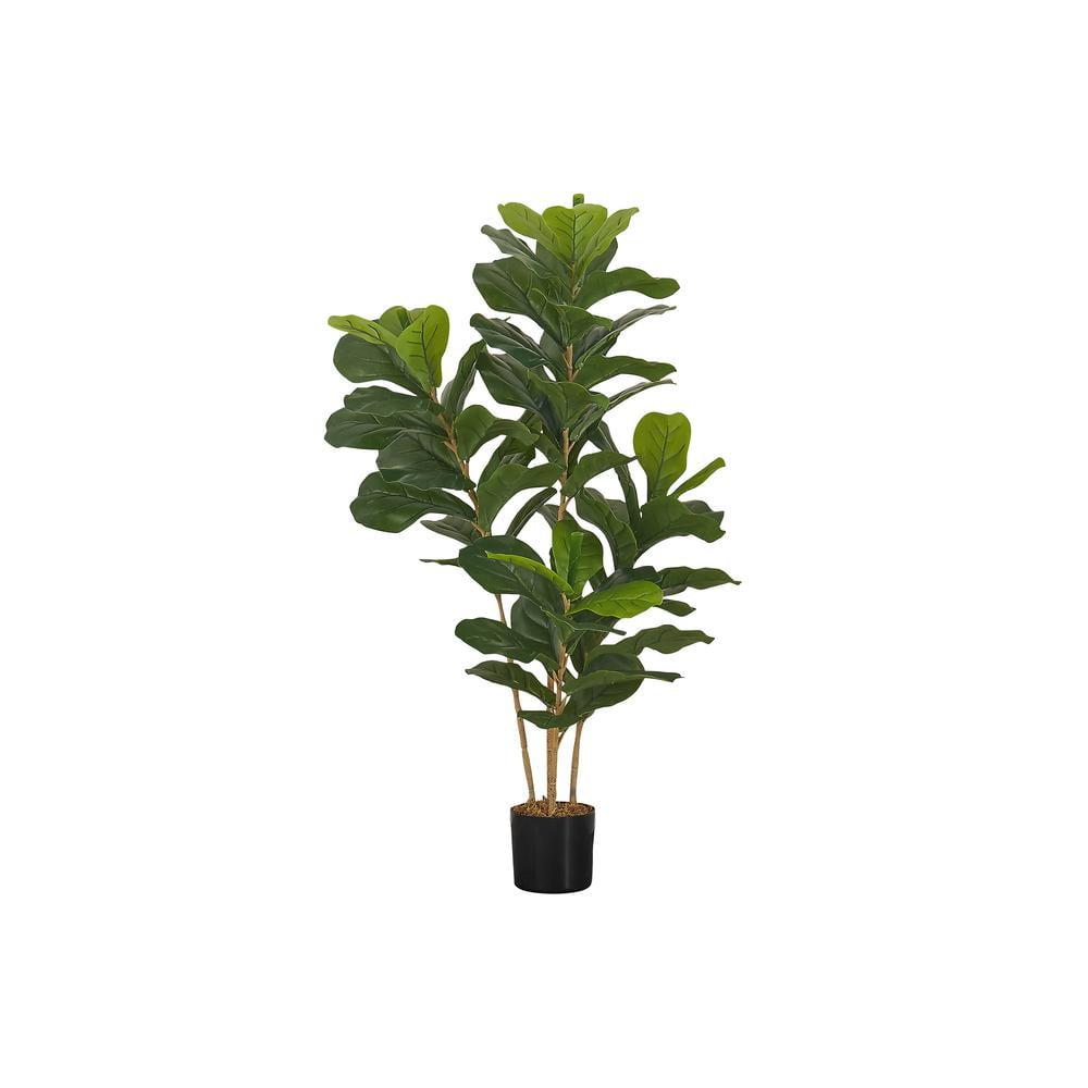 41" Tall Green Fiddle Leaf Fig Tree in Black Pot