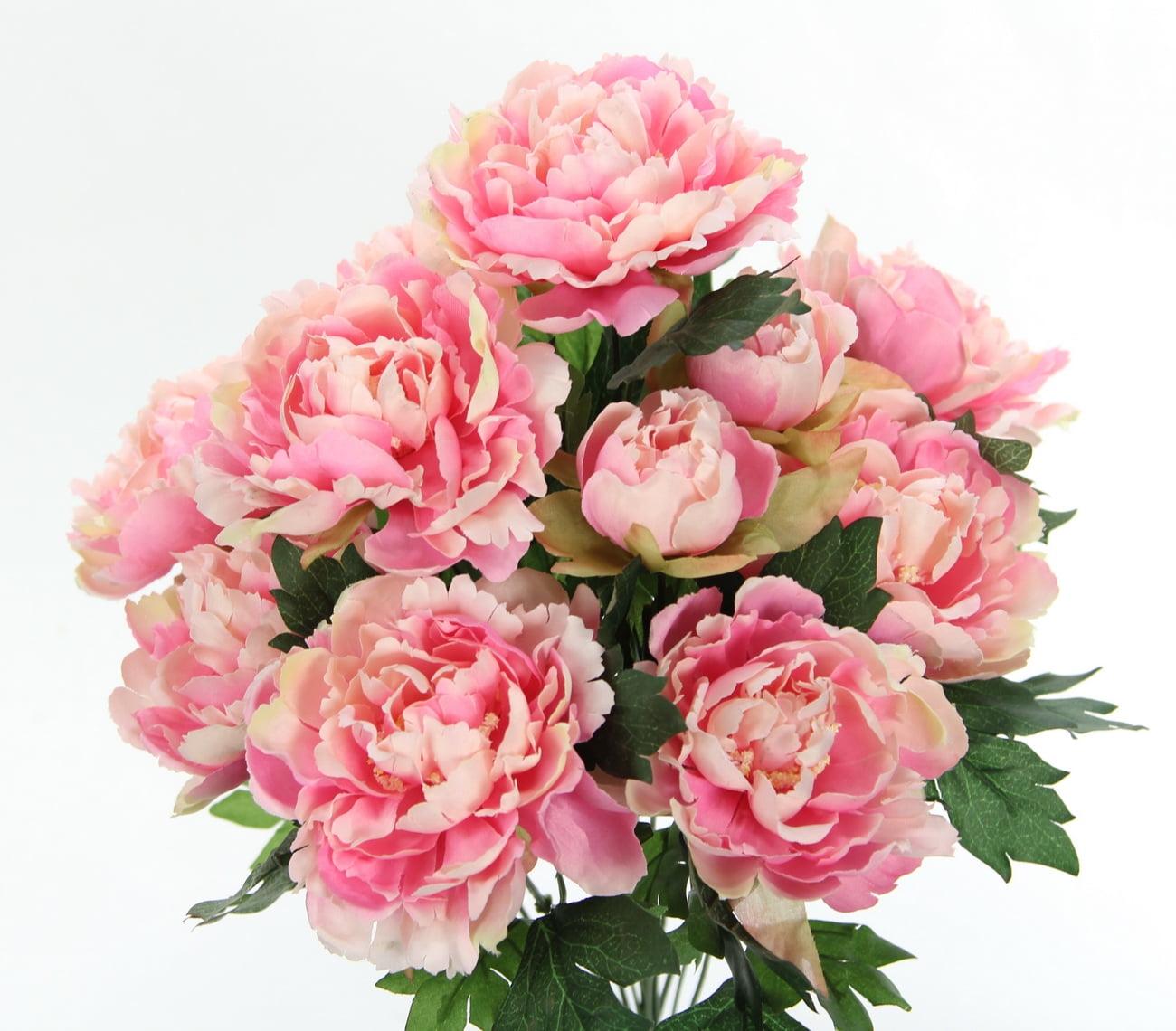 Pink Peony and Orchid Artificial Floral Tabletop Centerpiece