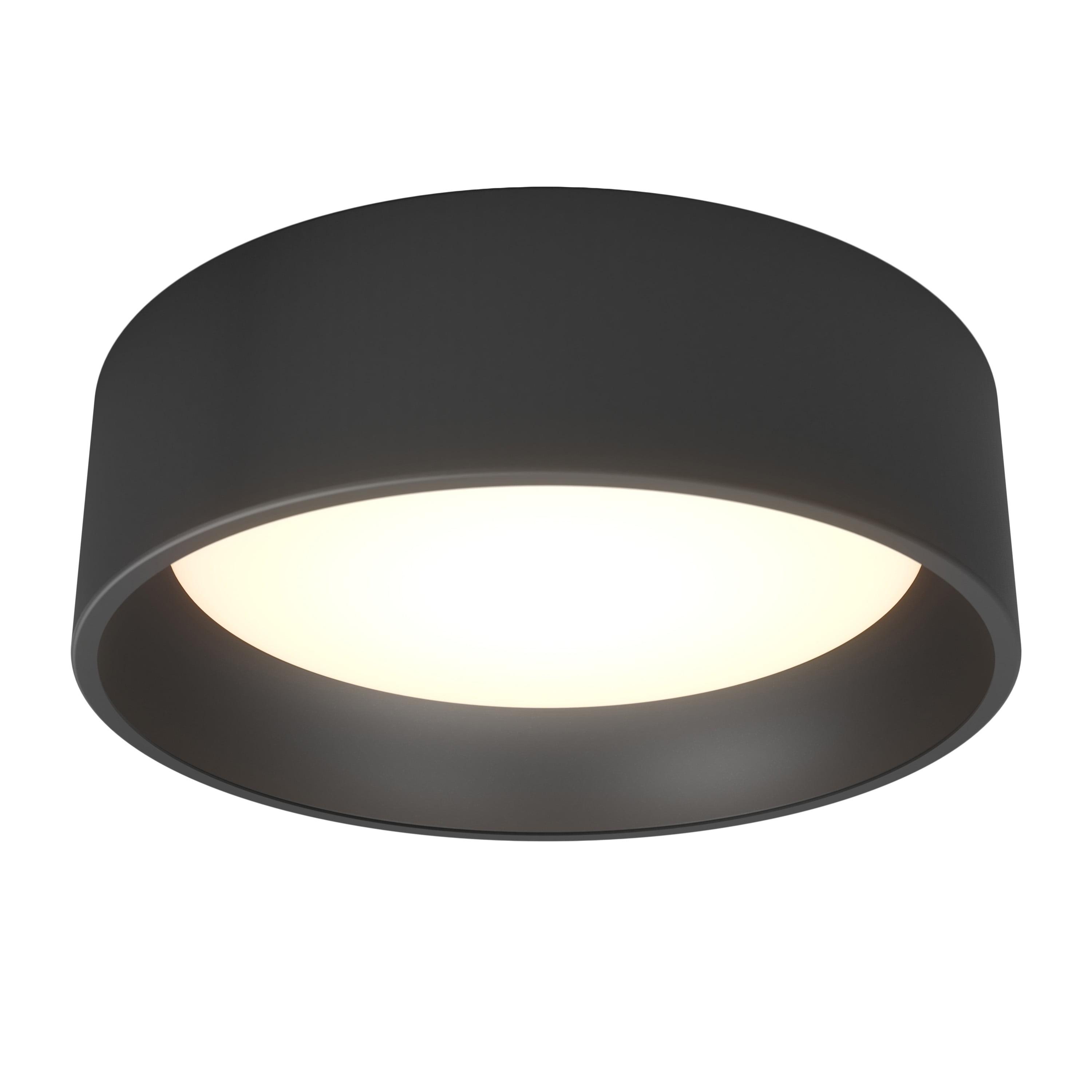 Modern Matte Black LED Ceiling Light with Dimmable Remote Control