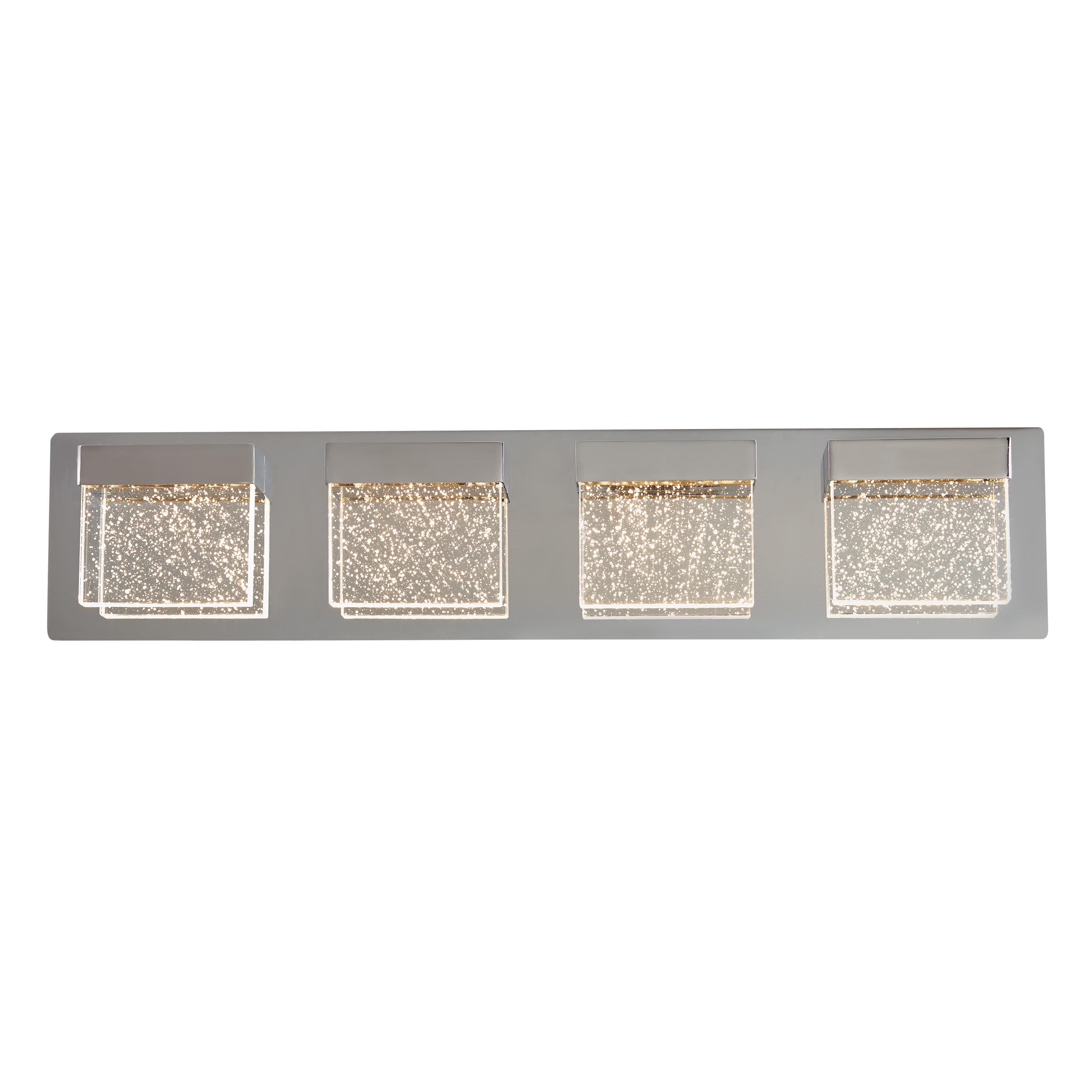 Chrome 24-Inch Dimmable LED Vanity Light with Glass Cubes