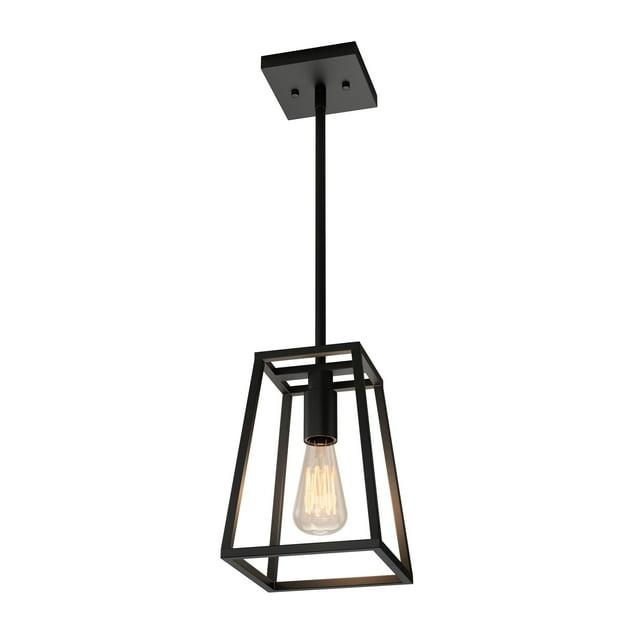 Artika Carter 1 Light Geometric Pendant, Matte Black Finish