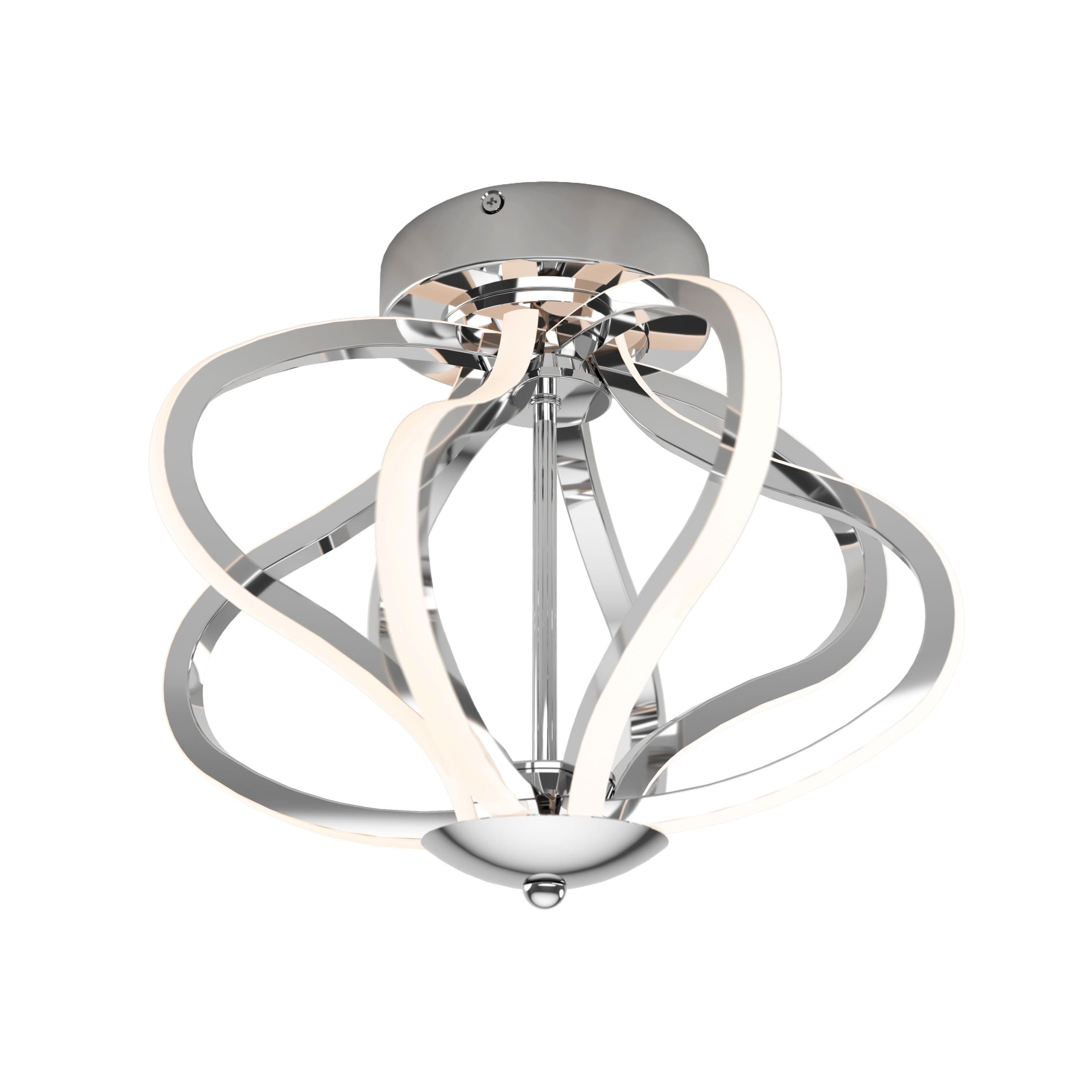 Meridian Chrome Integrated LED Modern Flush Mount Ceiling Light