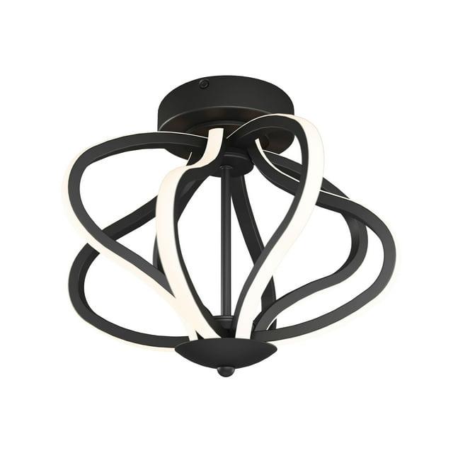 Artika Meridian Modern 1 Light Integrated LED Flush Mount Light Fixture in Black
