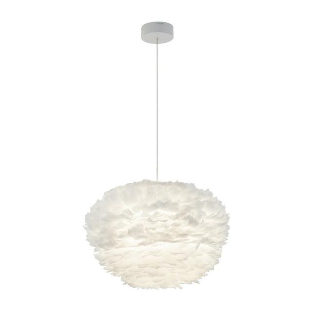 Artika Plume 20 Inches Diameter Modern White LED Feather Pendant Light Fixture