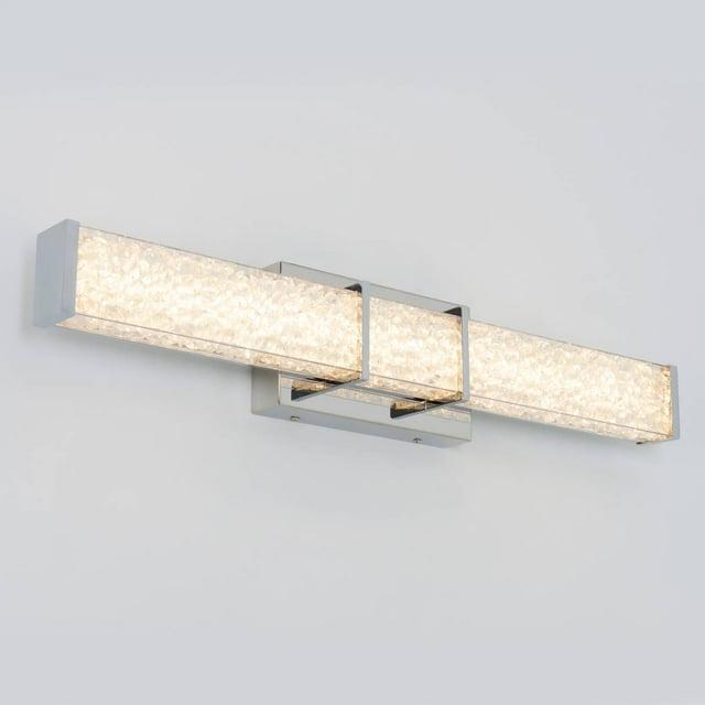 Artika Riviera 27 in. 1-Light Chrome Modern Integrated LED Vanity Light Bar for Bathroom with Crystals