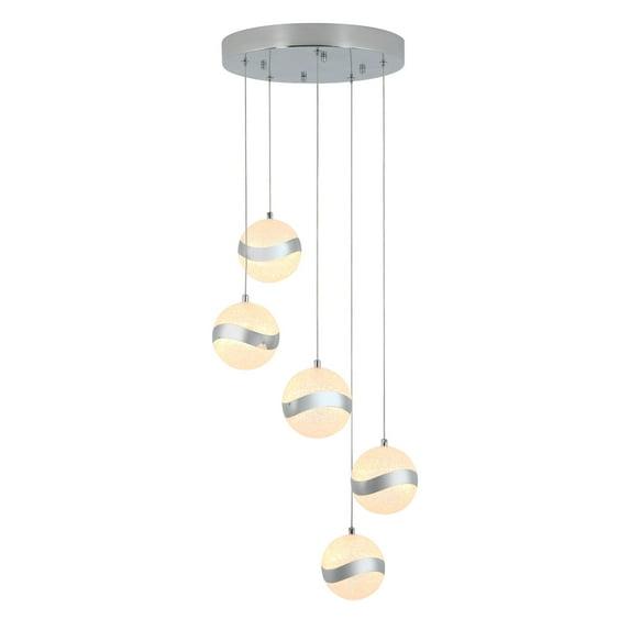 5 - Light Chrome LED Sphere Pendant
