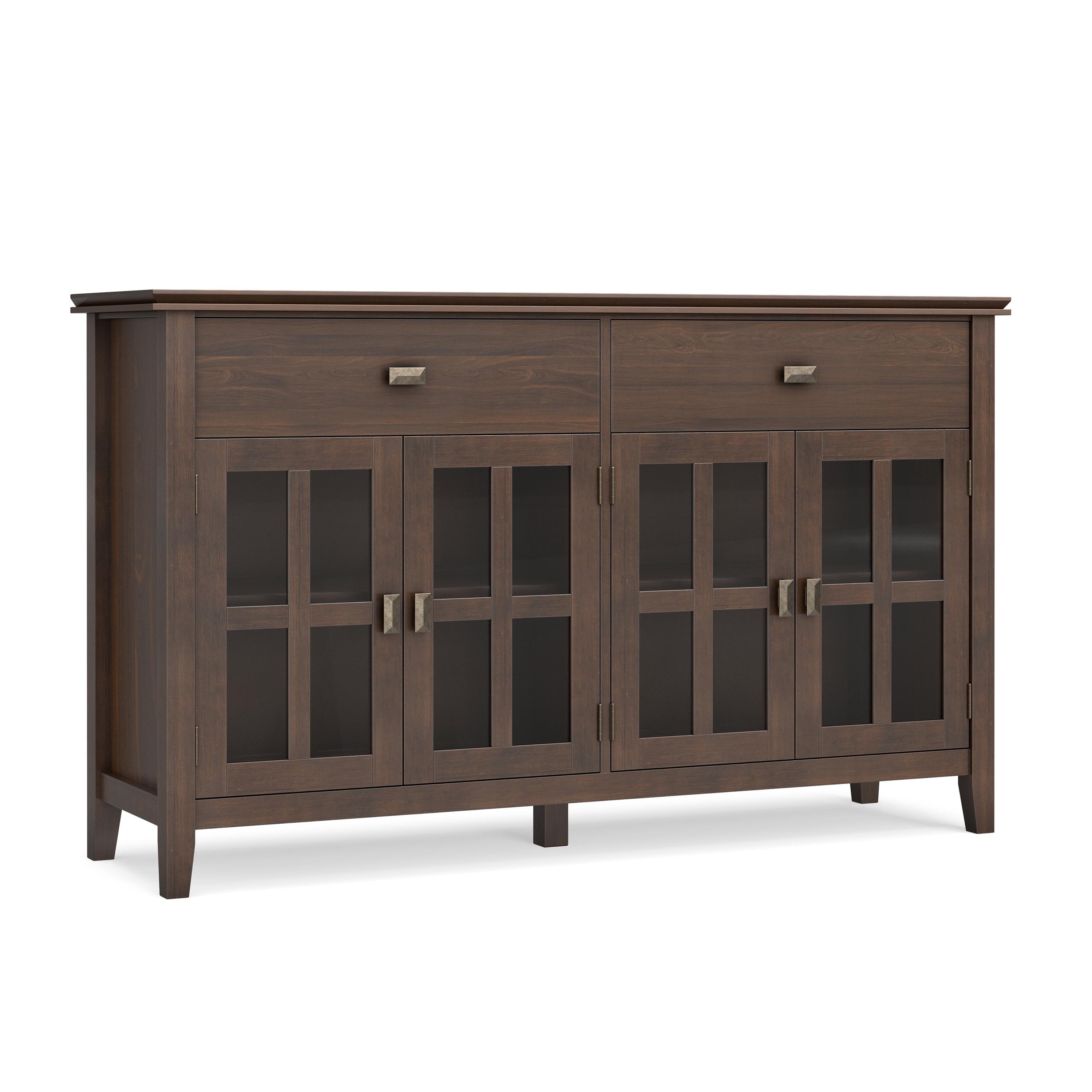Simpli Home Artisan Solid Wood Large 4-Door Sideboard Buffet, Transitional-Style Storage Cabinet For The Dining Room, Kitchen, Or Living Room