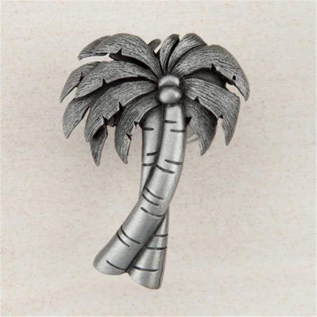 Antique Pewter Palm Tree Cabinet Knob with Mounting Hardware