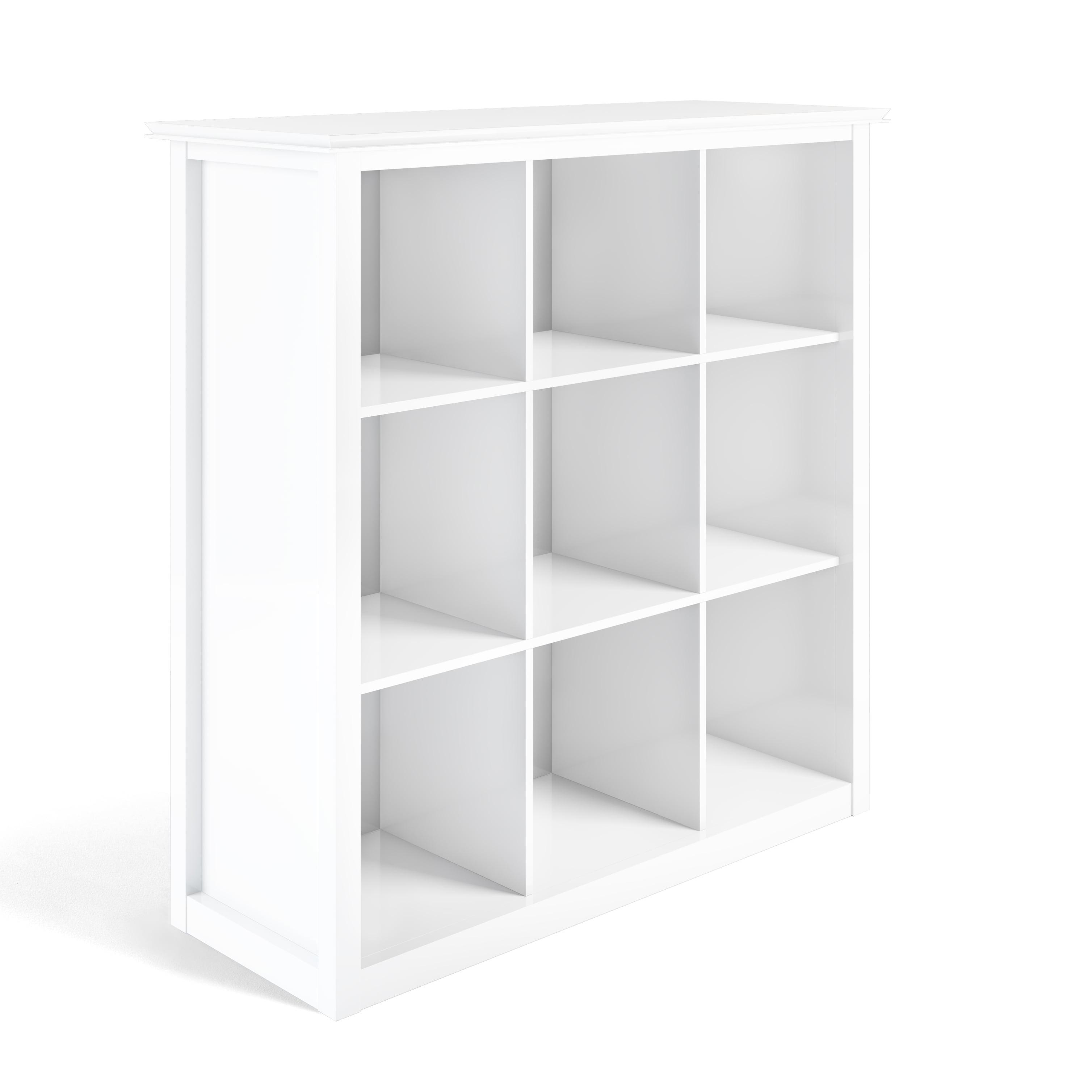 Artisan Handcrafted Solid Wood 9-Cube Storage Bookcase in White