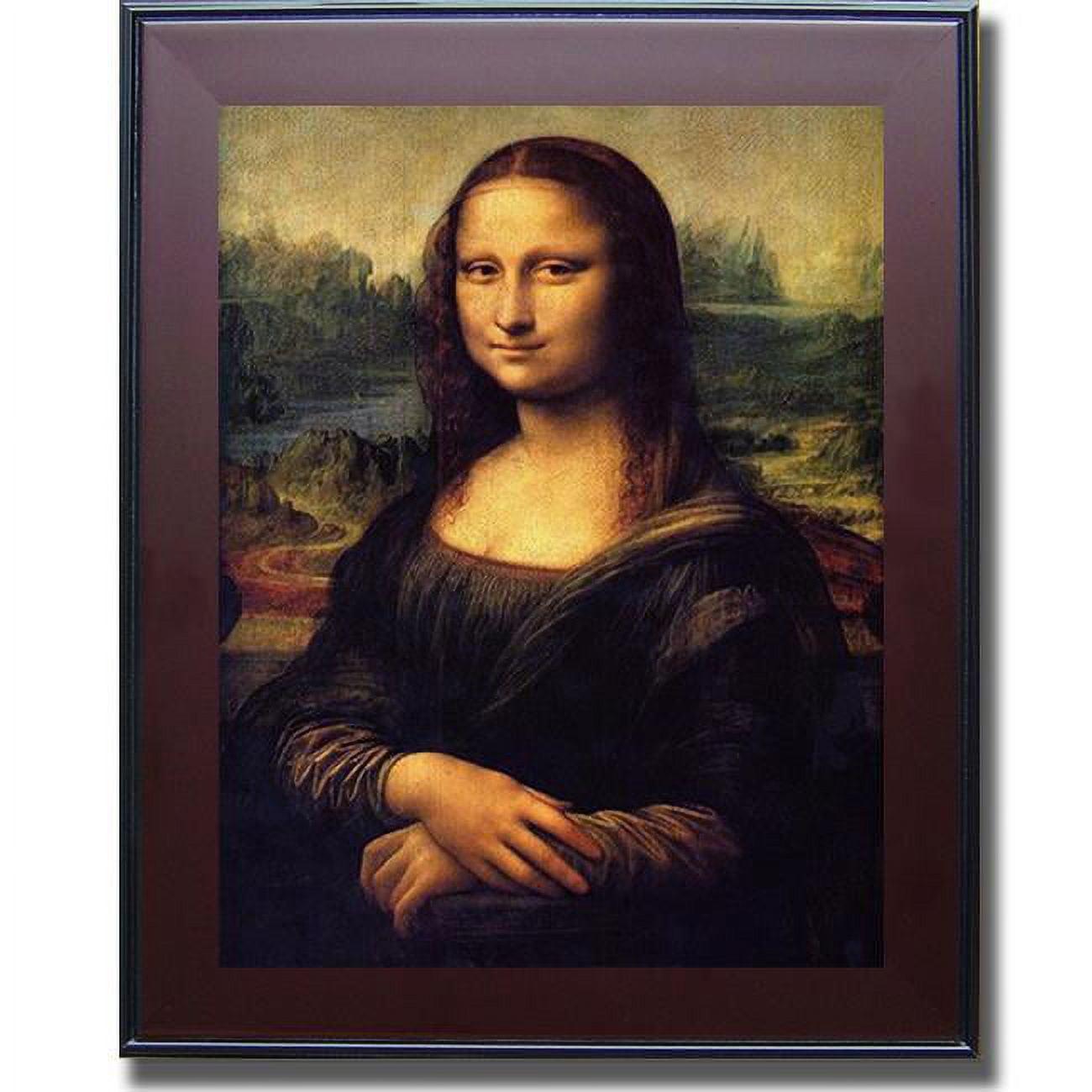 Artistic Home Gallery 1114588M Mona Lisa By Da Vinci Premium Mahogany Framed Canvas Wall Art