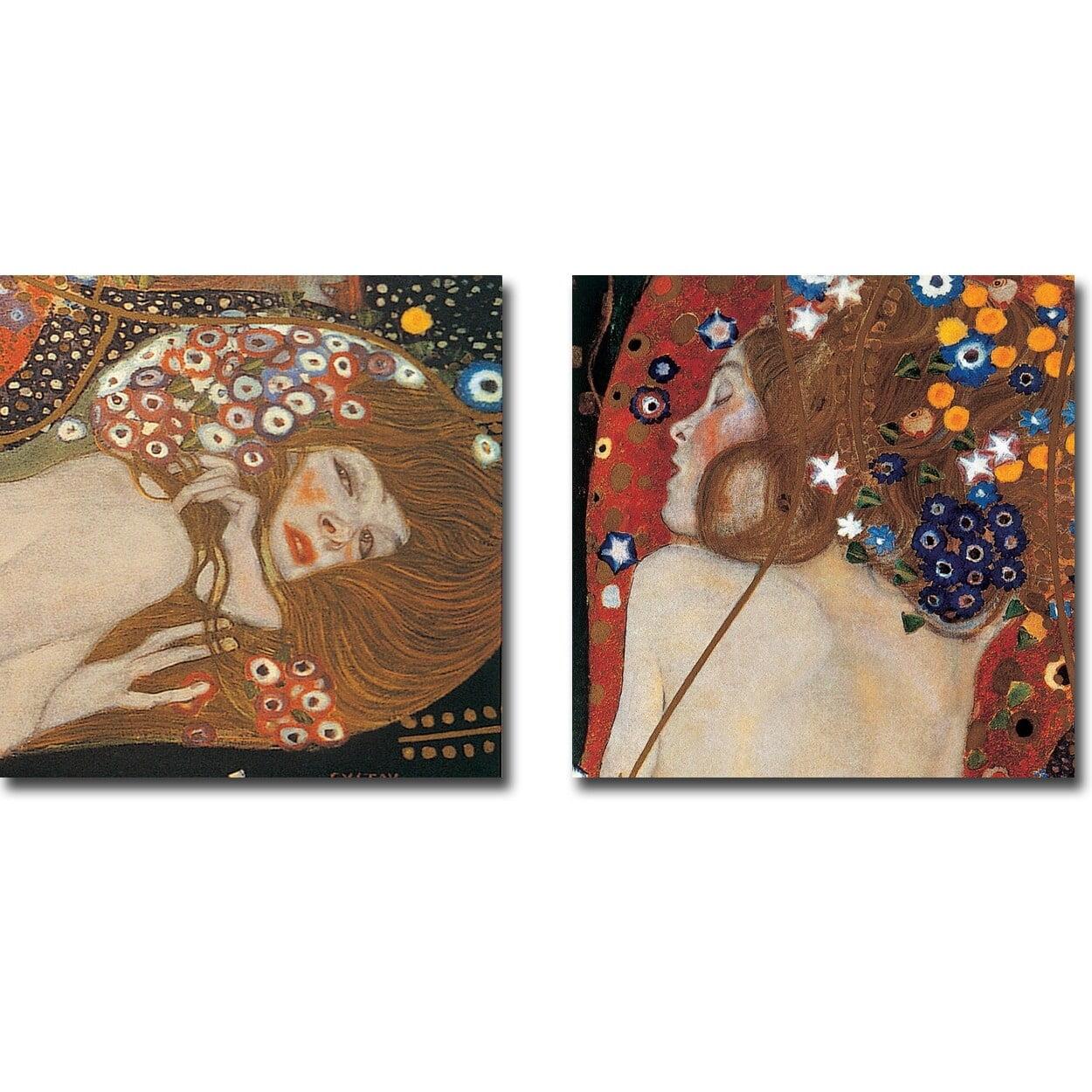 Sea Serpents III & IV Gustav Klimt 2-Piece Canvas Set