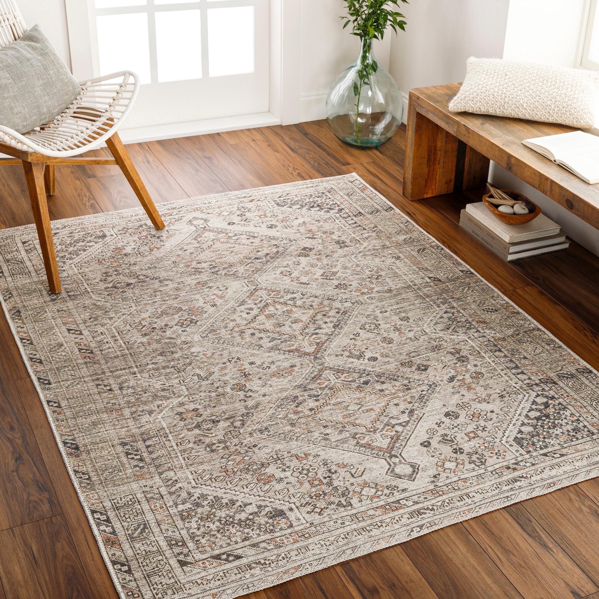 Cade Washable Rug - Brown / 5'3" x 7'3"