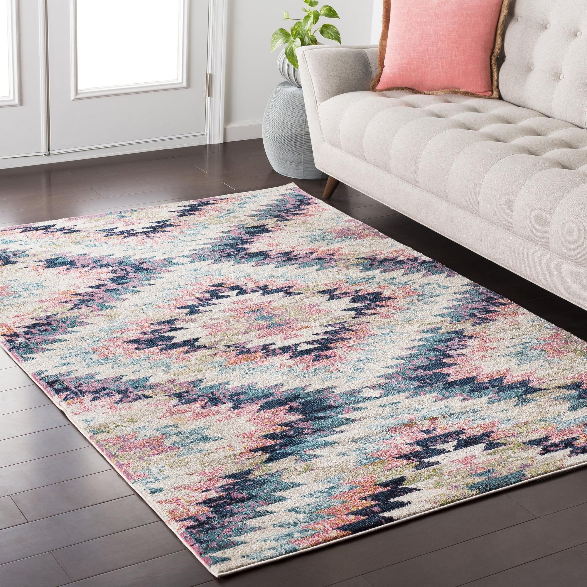 Livabliss Anika Rustic Area Rug,2' x 2'11",Coral