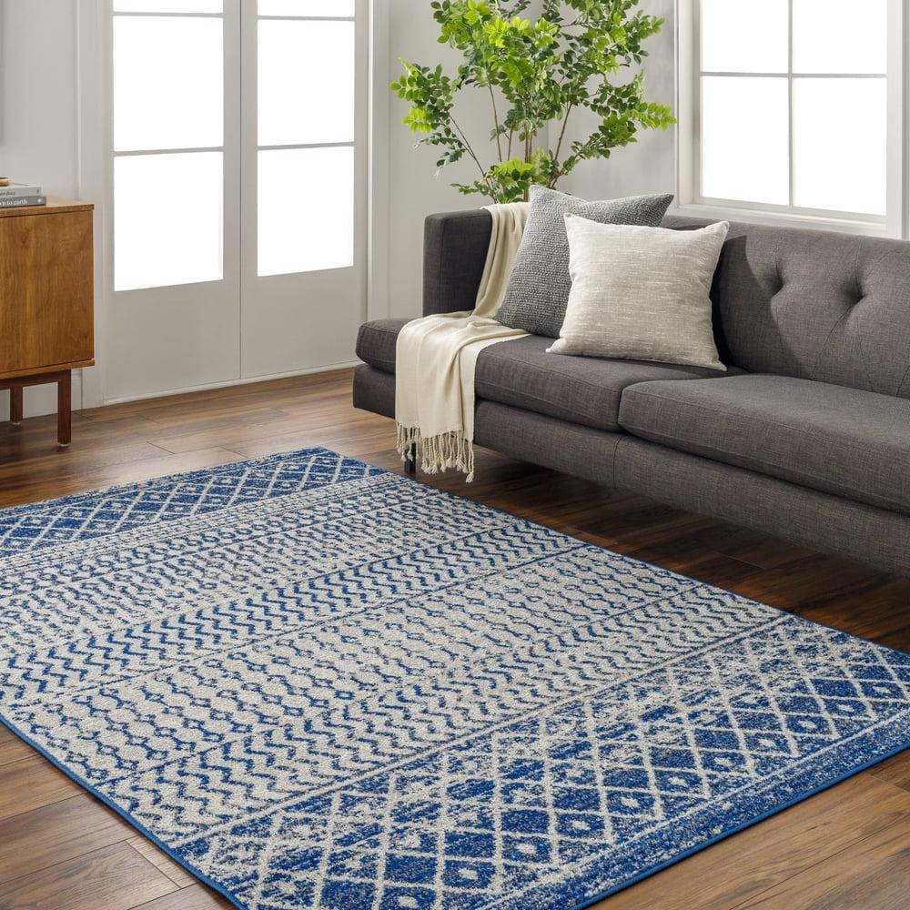 Livabliss Elaziz Boho Moroccan Area Rug,5'3" x 7'7",Dark Blue