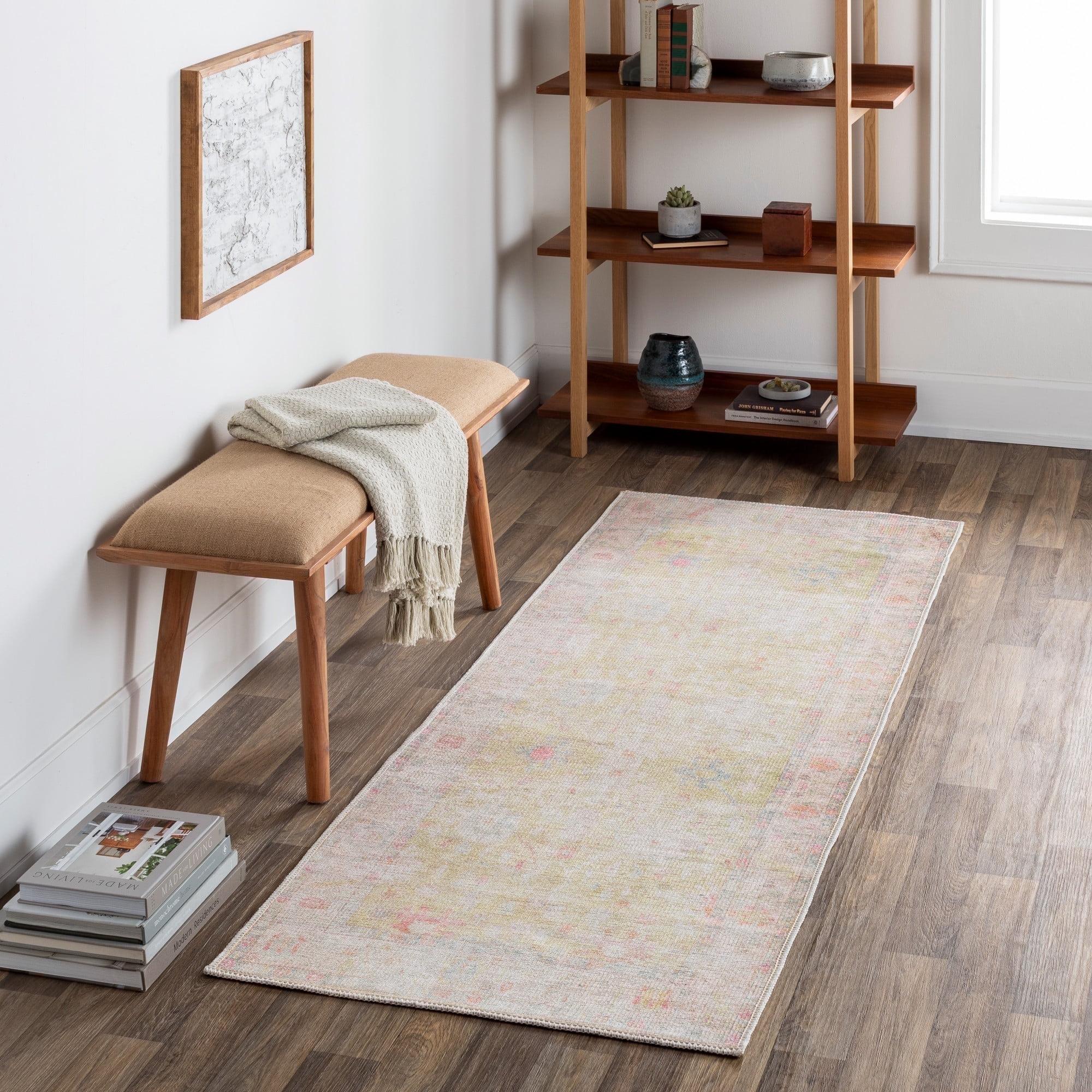 Lafayette Green and Multi Washable Polyester Runner Rug