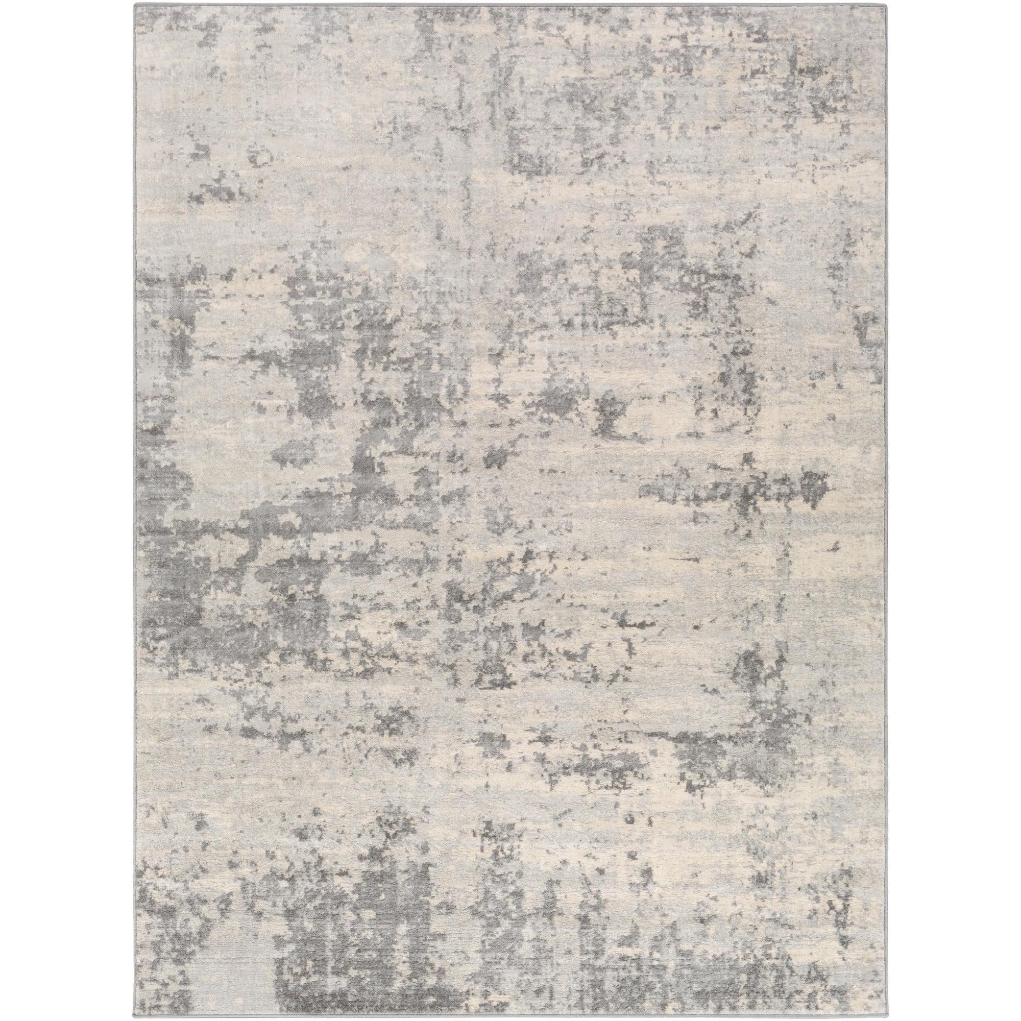 Livabliss Monaco Modern Abstract Area Rug,4'3" x 5'11",Silver/Grey