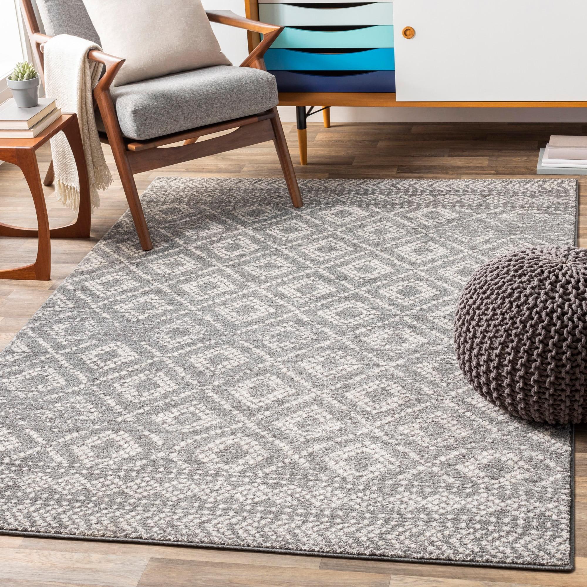 Sunderland Reversible Rectangular Gray Spot Area Rug, 7'10" x 10'3"