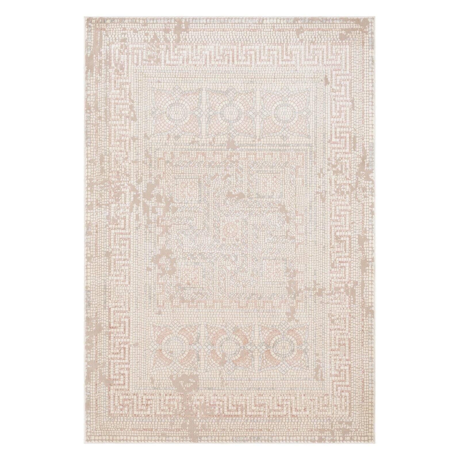 Venezia Camel and Gray Rectangular Synthetic Area Rug