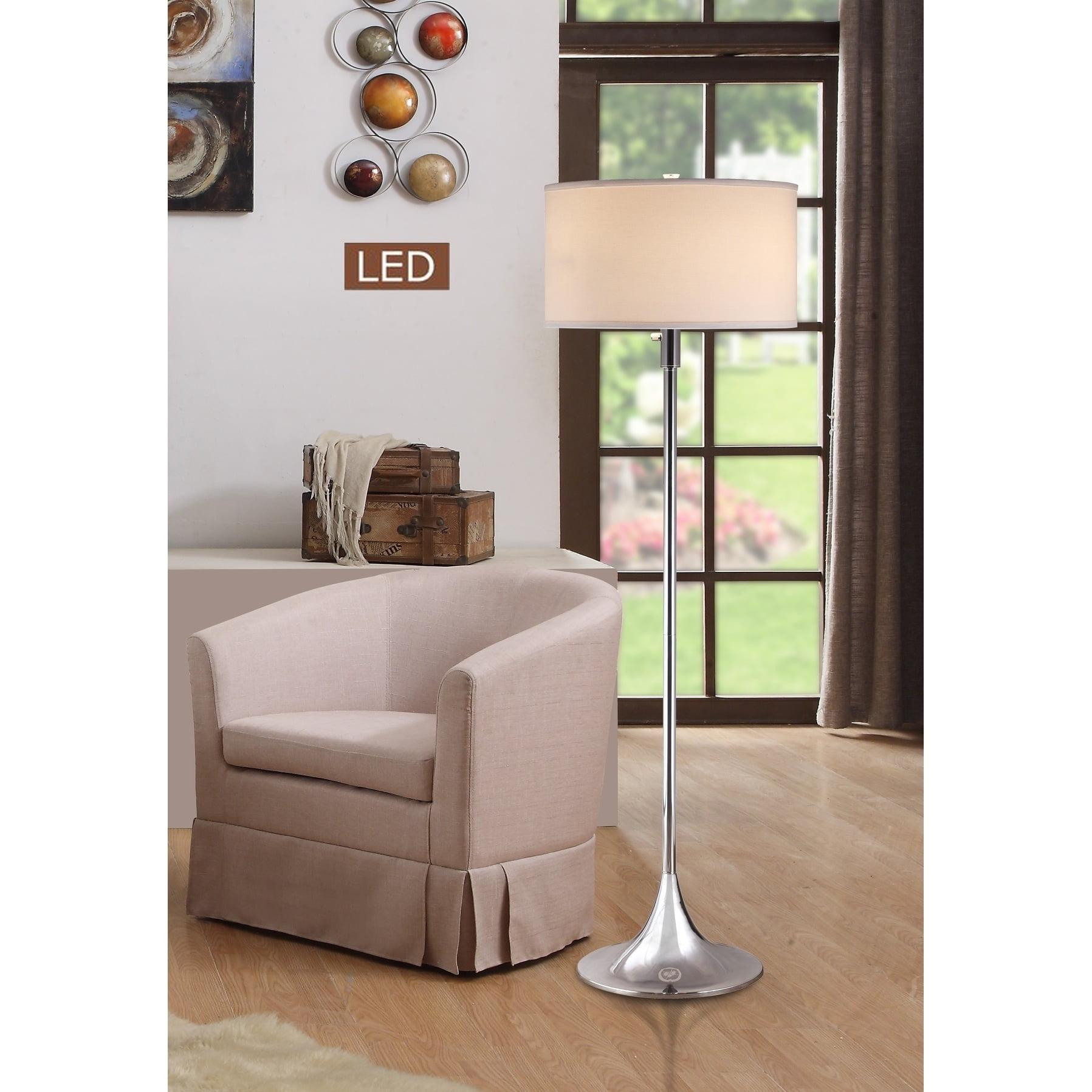 Florenza 63" Chrome LED Floor Lamp with Dimmer